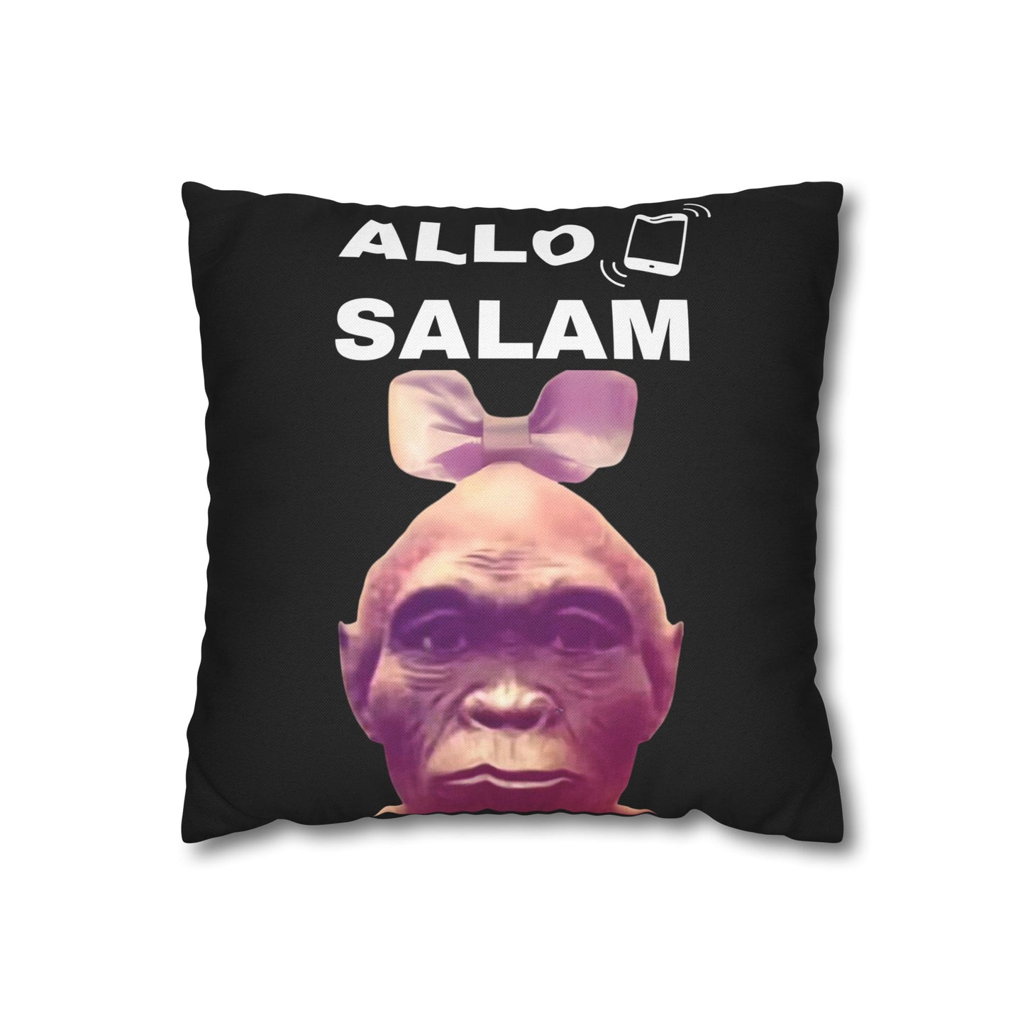 Taie d’oreiller Amusante – Décoration Humoristique pour la Maison Le singe Allo salam