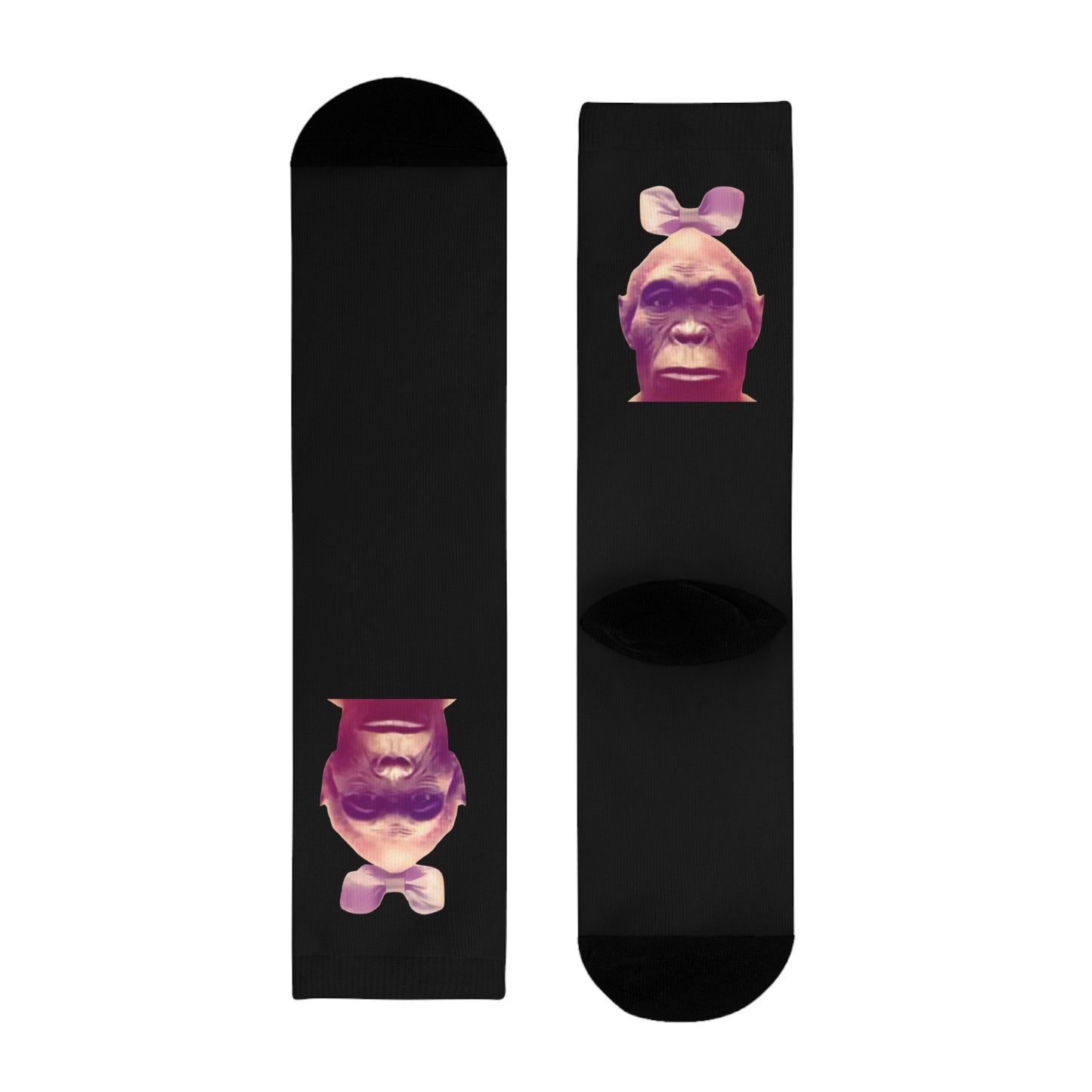 Chaussettes Crew Personnalisées en Sublimation – Design Graphique Amusant avec 'LE SINGE'