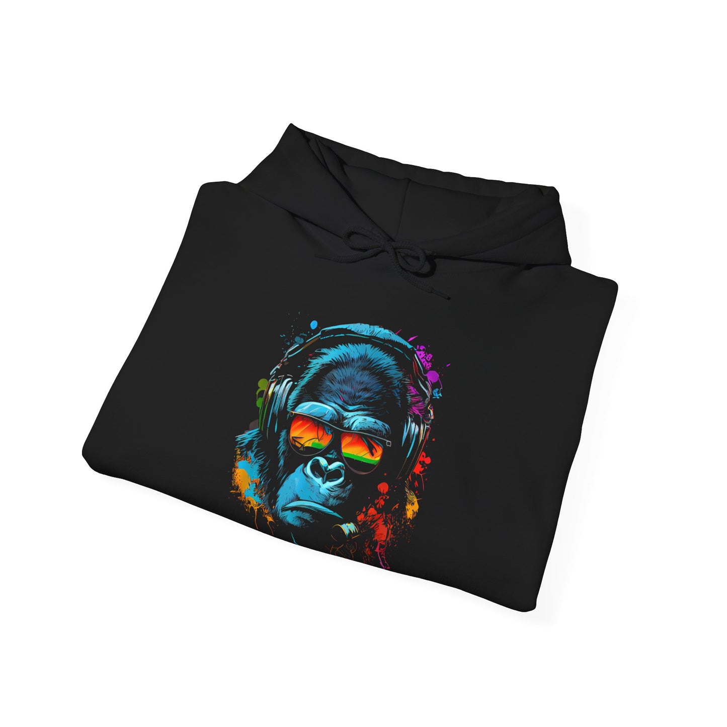 Hoodie unisexe drôle - Sweat-shirt-Singe Monkey DJ écouteurs & lunettes de soleil Gorilla Fun