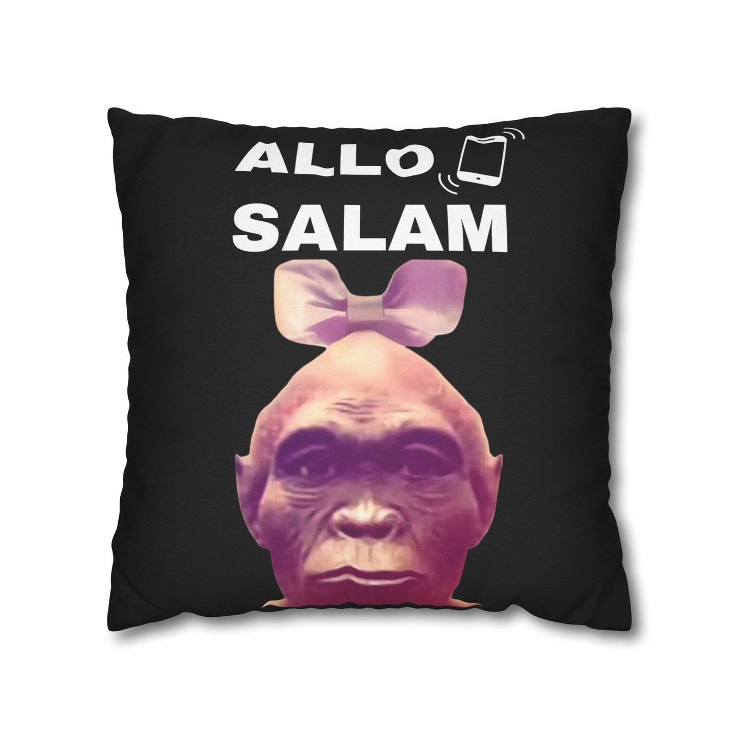 Taie d’oreiller Amusante – Décoration Humoristique pour la Maison Le singe Allo salam