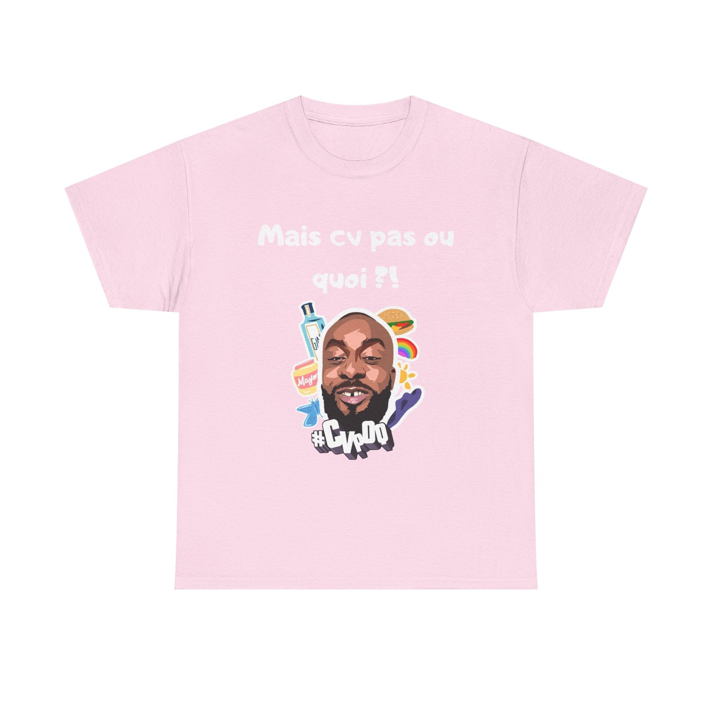 T-shirt humoristique unisexe en coton épais -Trend Binobile Mais Cv pas ou quoi