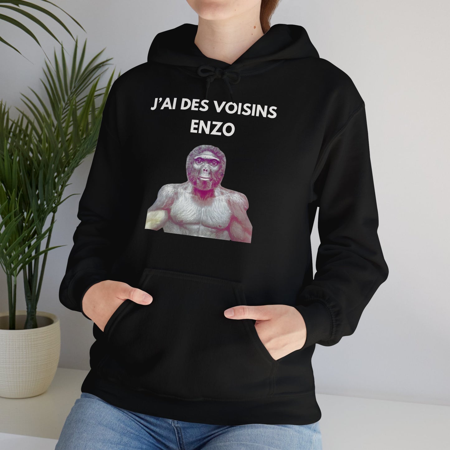 Hoodie unisexe drôle - Sweat-shirt graphique J'ai des voisins Enzo