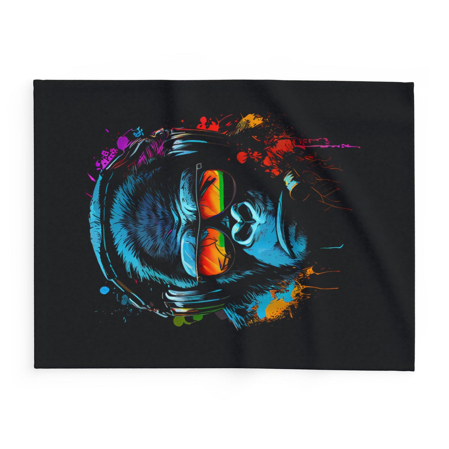 Plaid en polaire arctique Singe Monkey DJ écouteurs & lunettes de soleil Gorilla Fun P T-Shirt