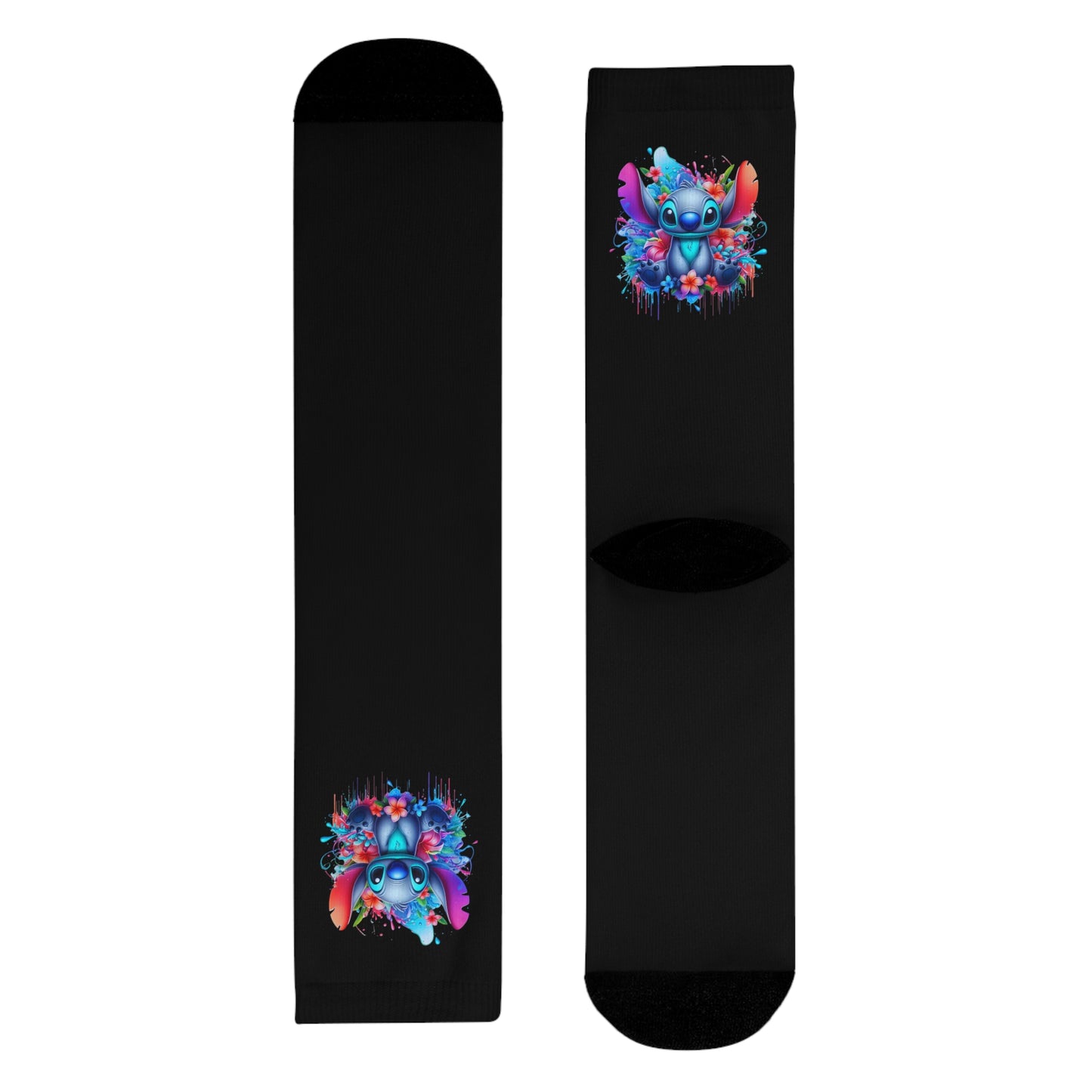 Chaussettes Crew Personnalisées en Sublimation – Design Graphique Amusant avec 'Stitch'