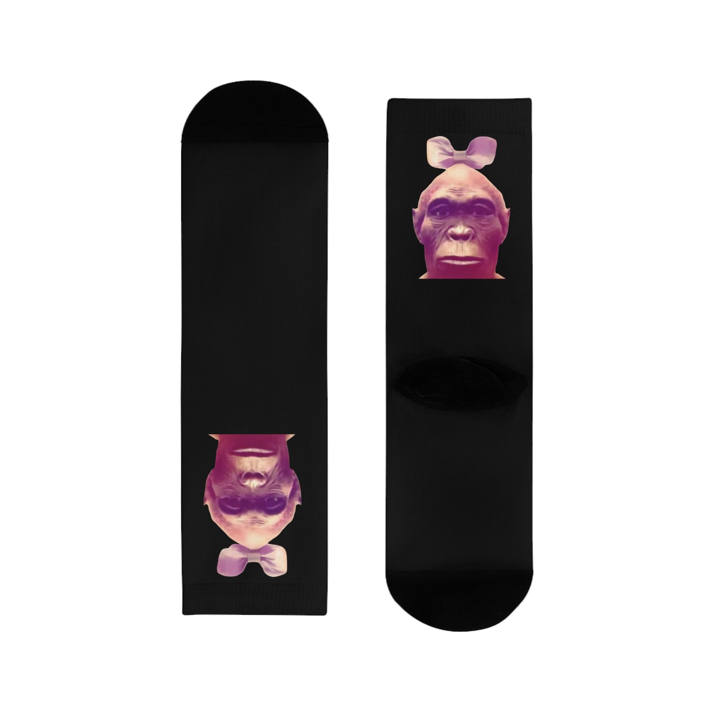Chaussettes Crew Personnalisées en Sublimation – Design Graphique Amusant avec 'LE SINGE'