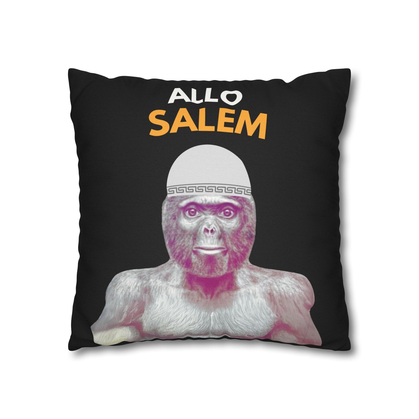 Taie d’oreiller Amusante – Décoration Humoristique pour la Maison Le singe Allo salam