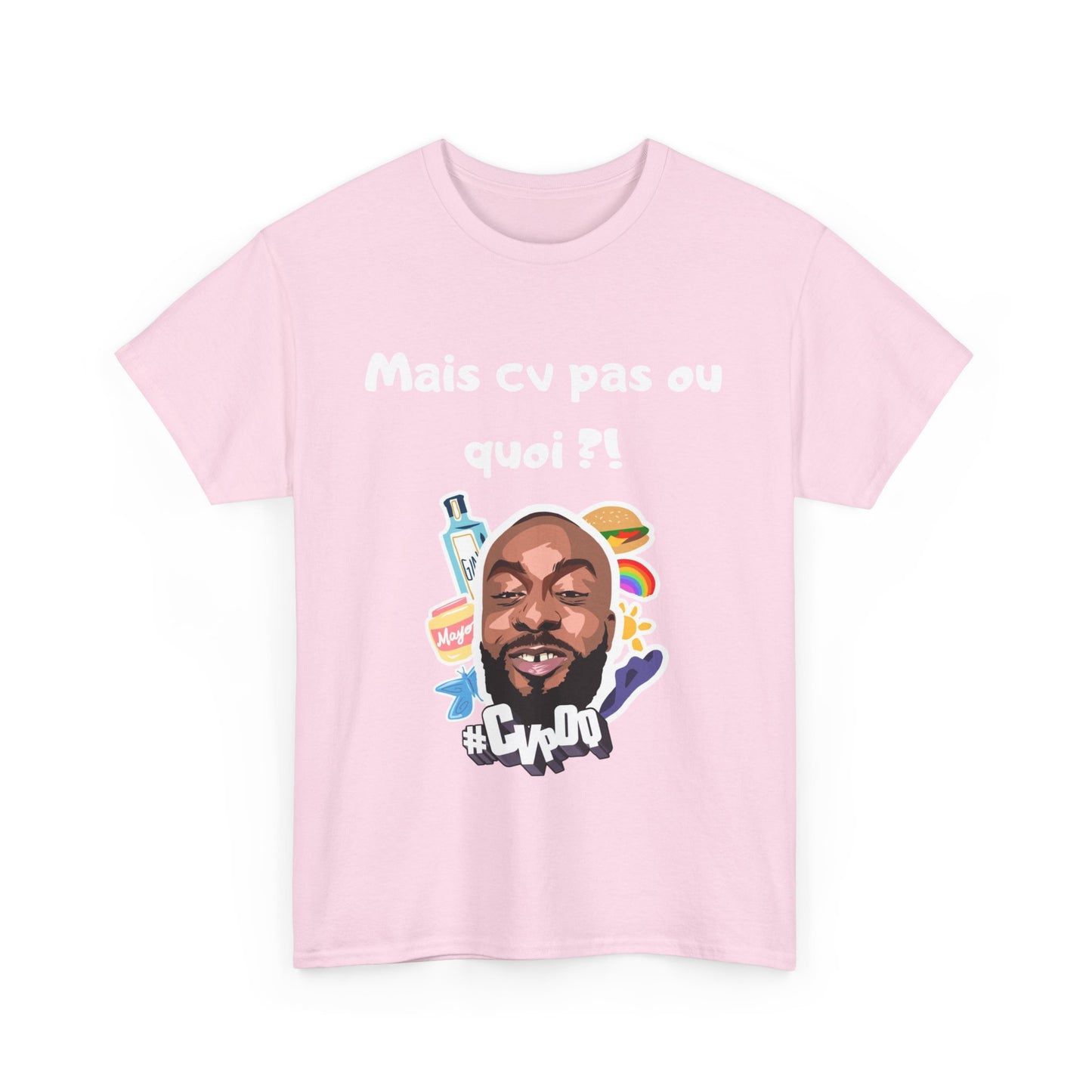 T-shirt humoristique unisexe en coton épais -Trend Binobile Mais Cv pas ou quoi