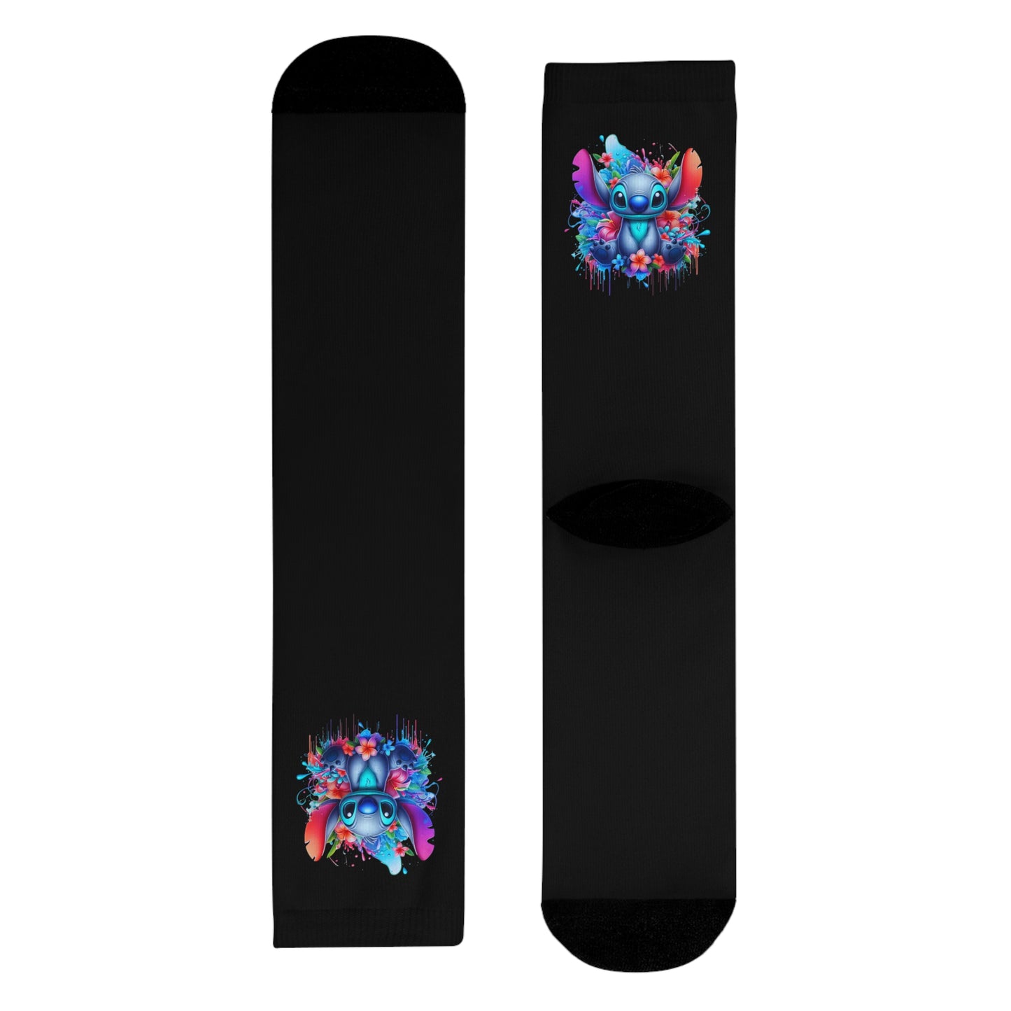 Chaussettes Crew Personnalisées en Sublimation – Design Graphique Amusant avec 'Stitch'