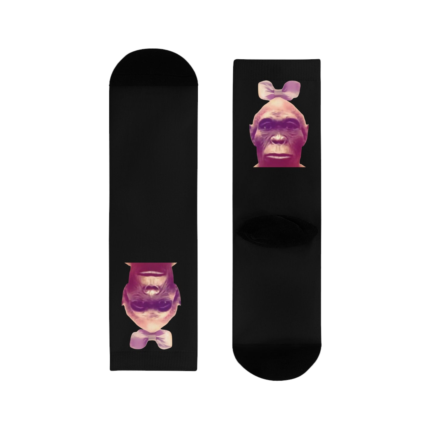 Chaussettes Crew Personnalisées en Sublimation – Design Graphique Amusant avec 'LE SINGE'