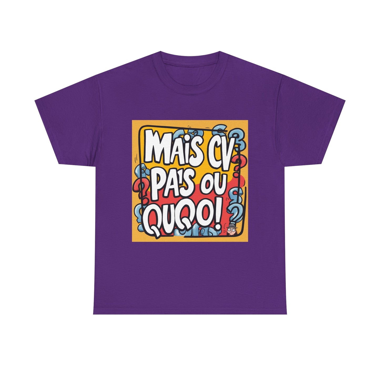 T-shirt humoristique unisexe en coton épais -Trend Binobile Mais Cv pas ou quoi