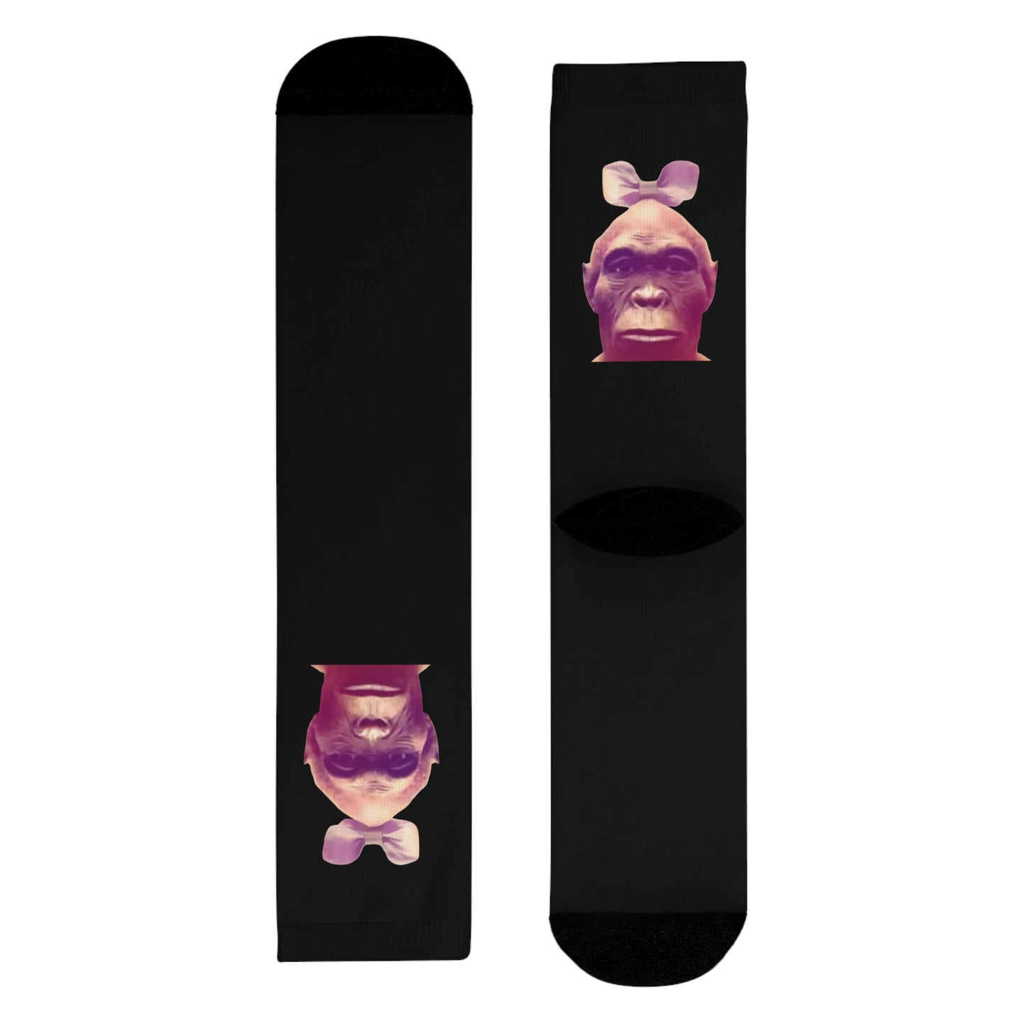 Chaussettes Crew Personnalisées en Sublimation – Design Graphique Amusant avec 'LE SINGE'