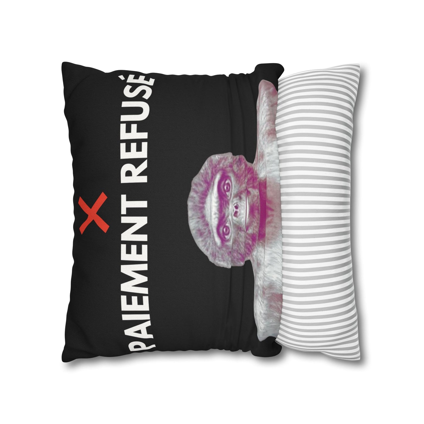 Taie d’oreiller Amusante – Décoration Humoristique pour la Maison Le singe Paiement refusé