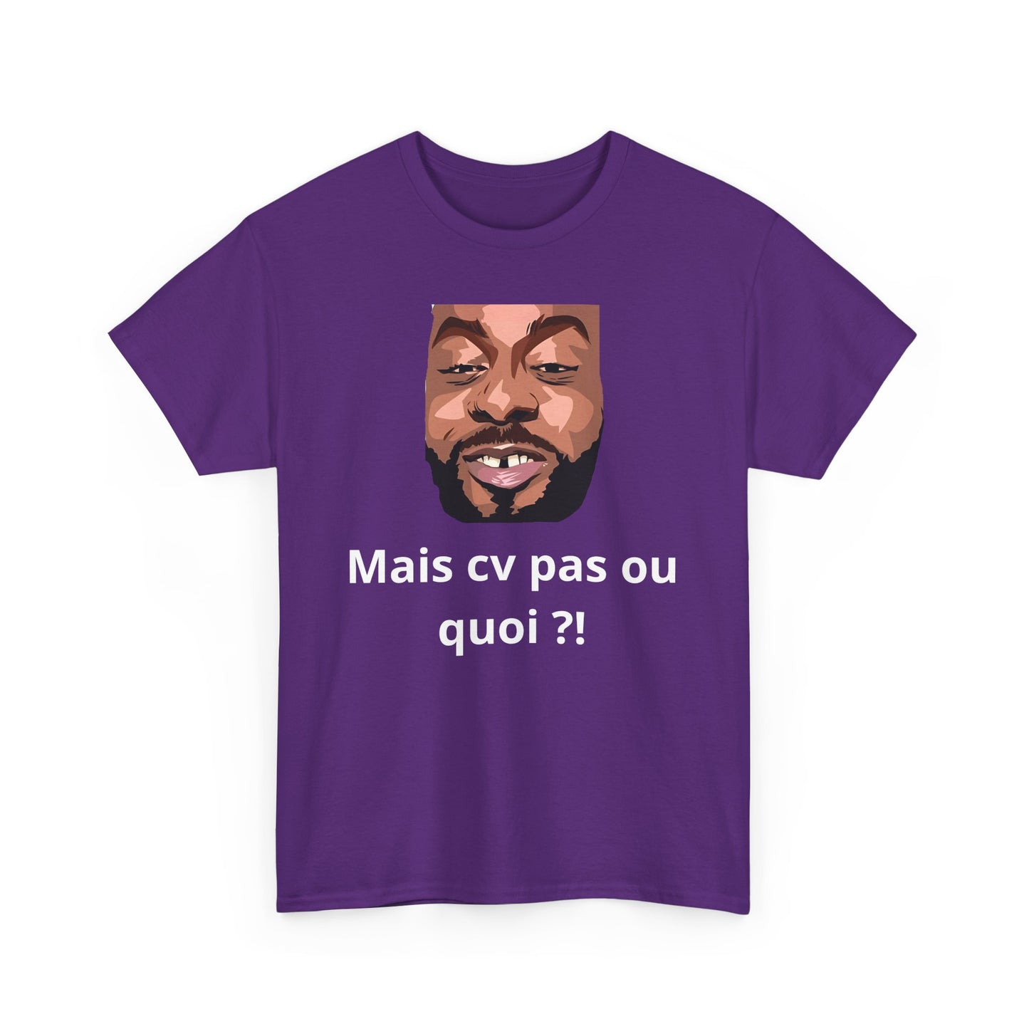 T-shirt humoristique unisexe en coton épais -Trend Binobile Mais cv pas ou quoi