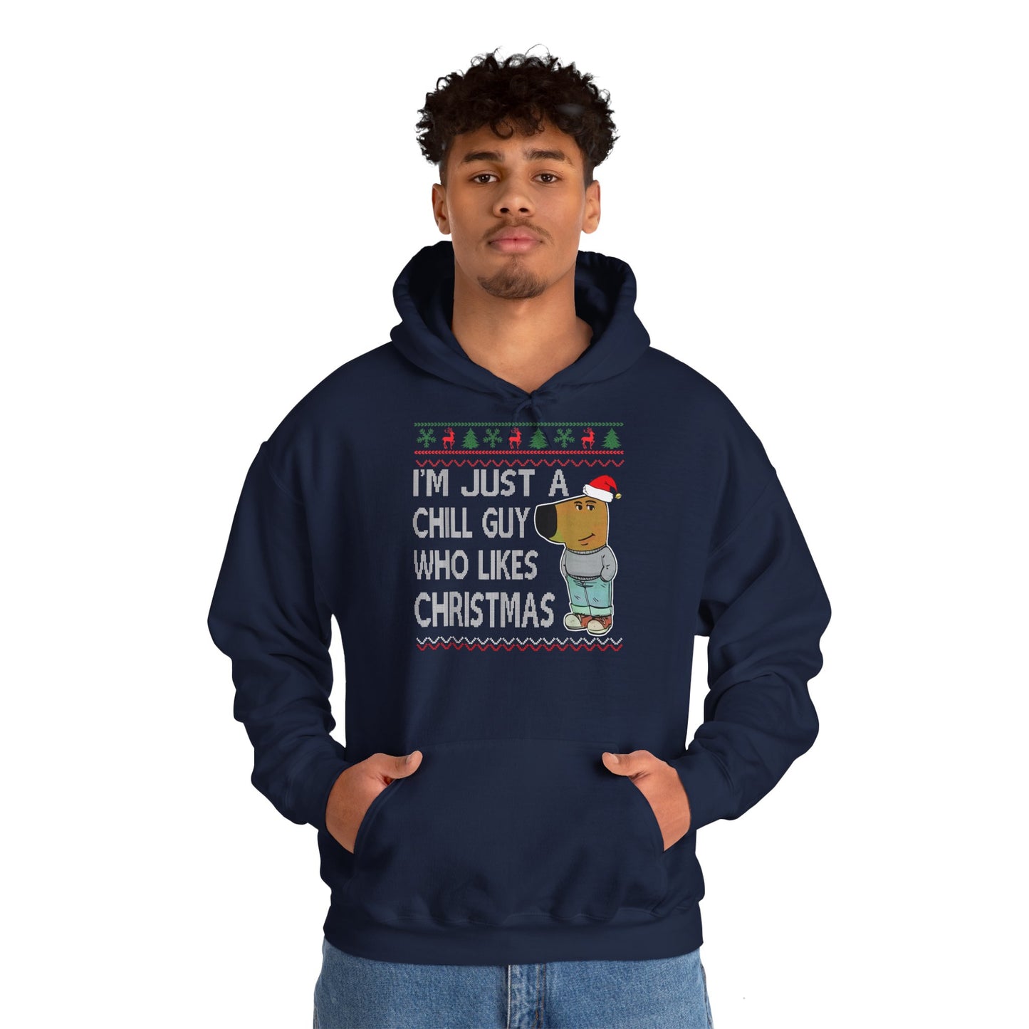 Hoodie unisexe drôle - Sweat-shirt graphique Chill guy Noel