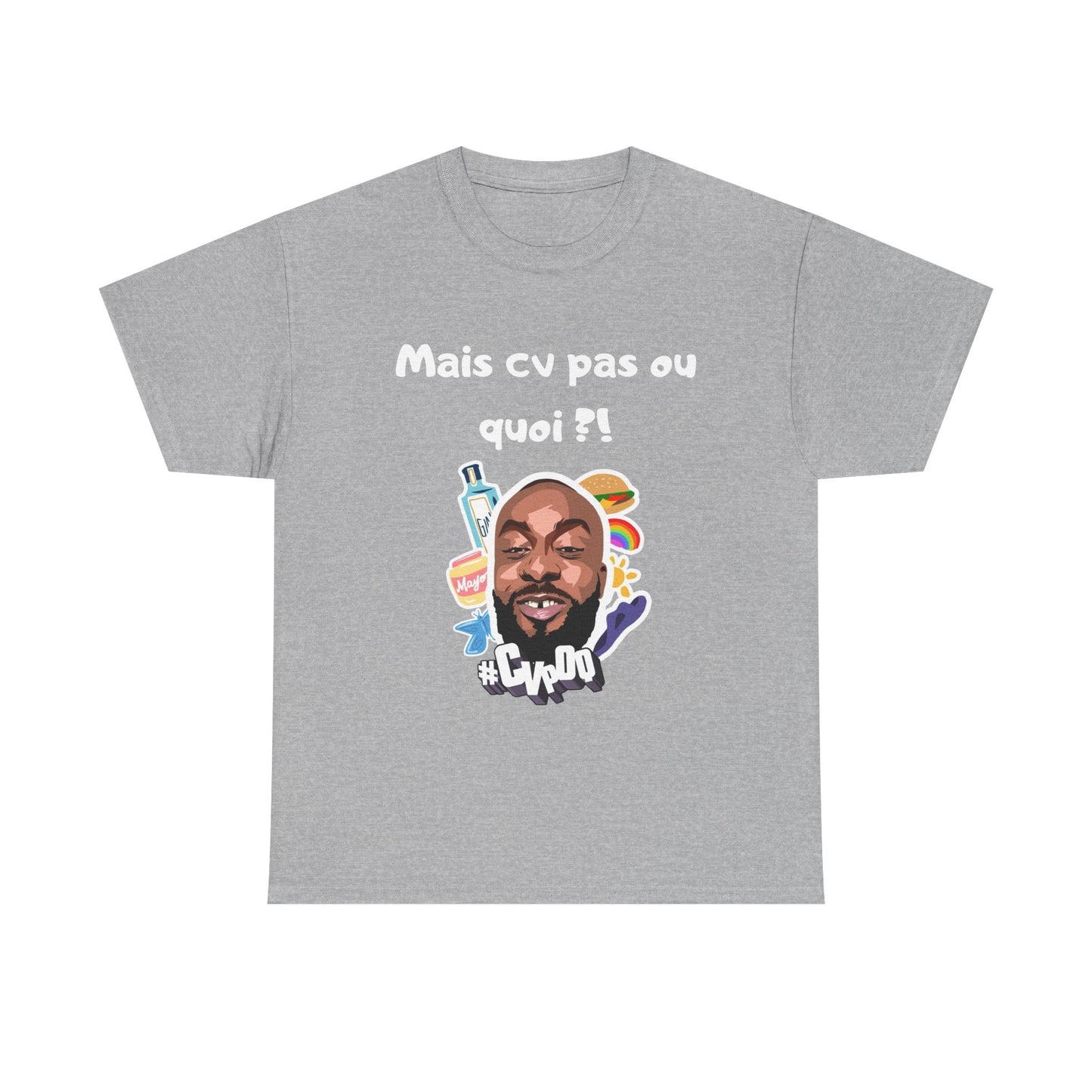 T-shirt humoristique unisexe en coton épais -Trend Binobile Mais Cv pas ou quoi