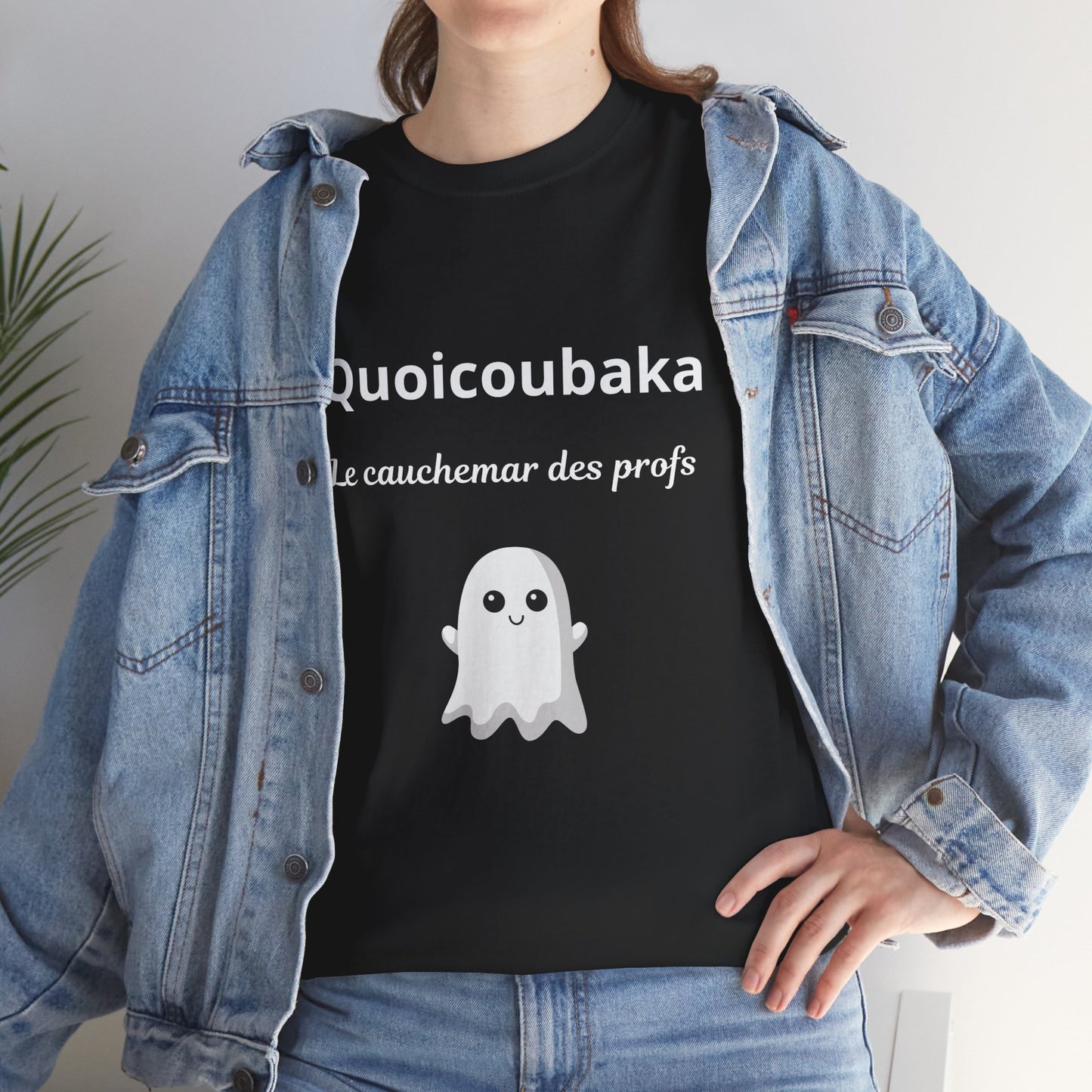 T-shirt humoristique unisexe en coton épais -Trend Quoicoubeh