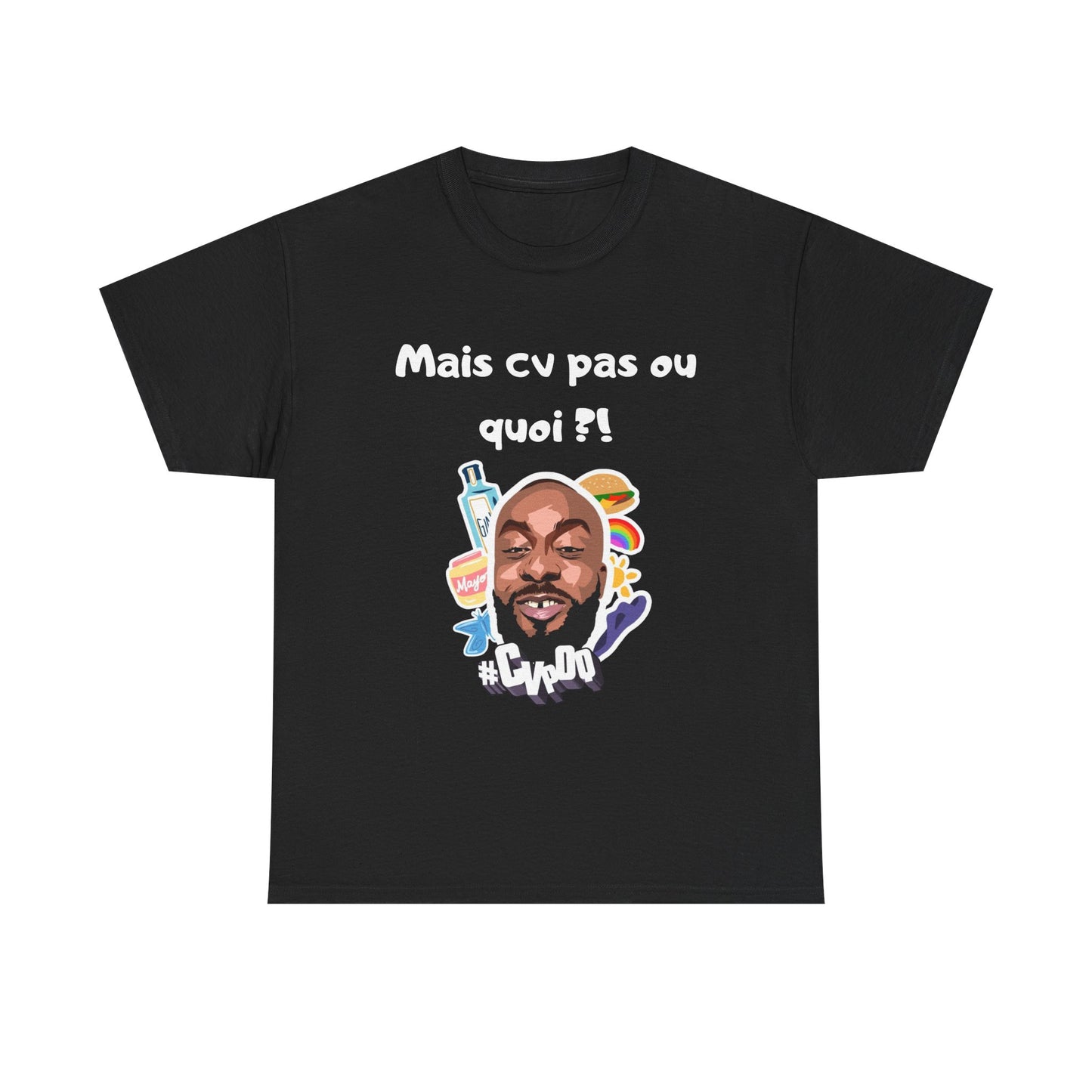 T-shirt humoristique unisexe en coton épais -Trend Binobile Mais Cv pas ou quoi