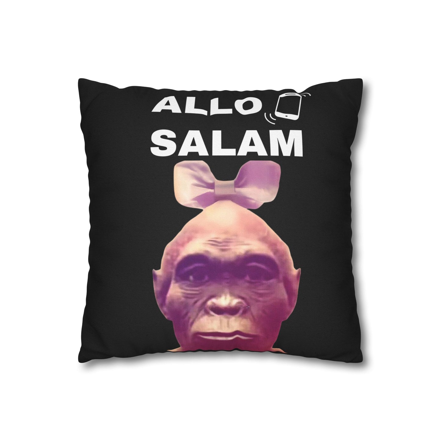 Taie d’oreiller Amusante – Décoration Humoristique pour la Maison Le singe Allo salam