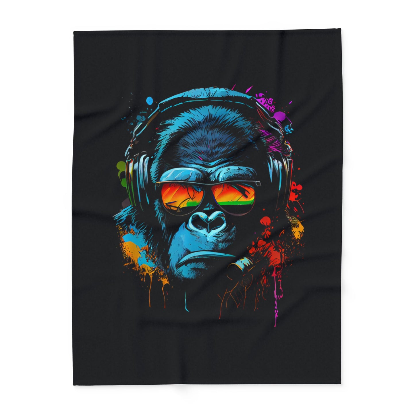Plaid en polaire arctique Singe Monkey DJ écouteurs & lunettes de soleil Gorilla Fun P T-Shirt