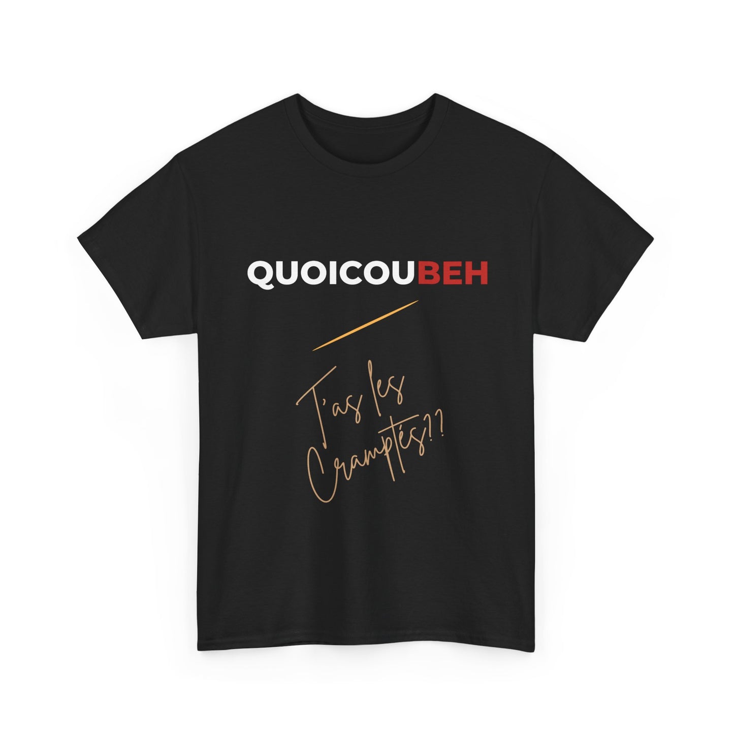 T-shirt humoristique unisexe en coton épais - Quoicoubeh Apagnan