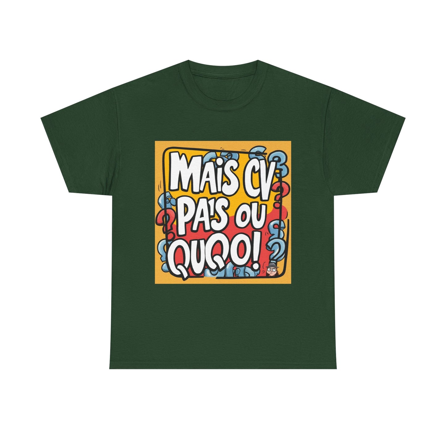 T-shirt humoristique unisexe en coton épais -Trend Binobile Mais Cv pas ou quoi