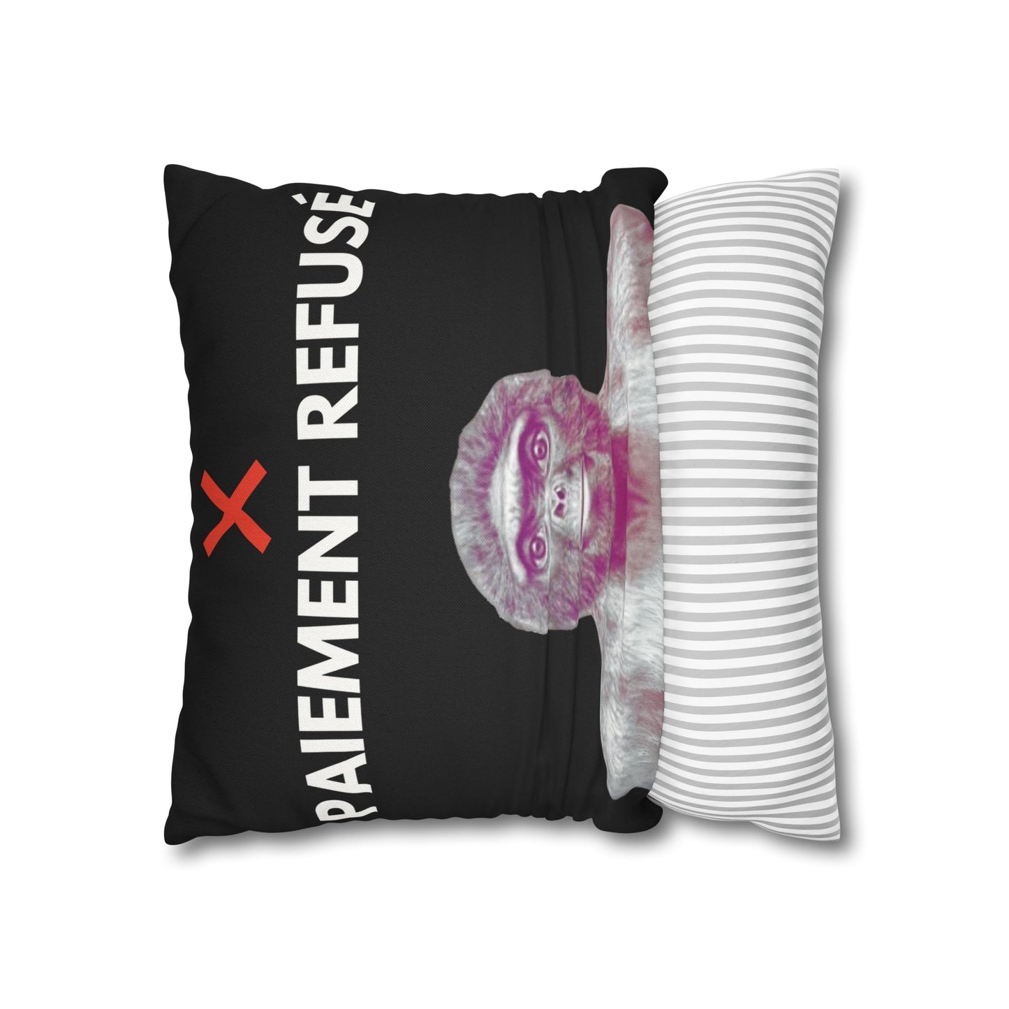 Taie d’oreiller Amusante – Décoration Humoristique pour la Maison Le singe Paiement refusé