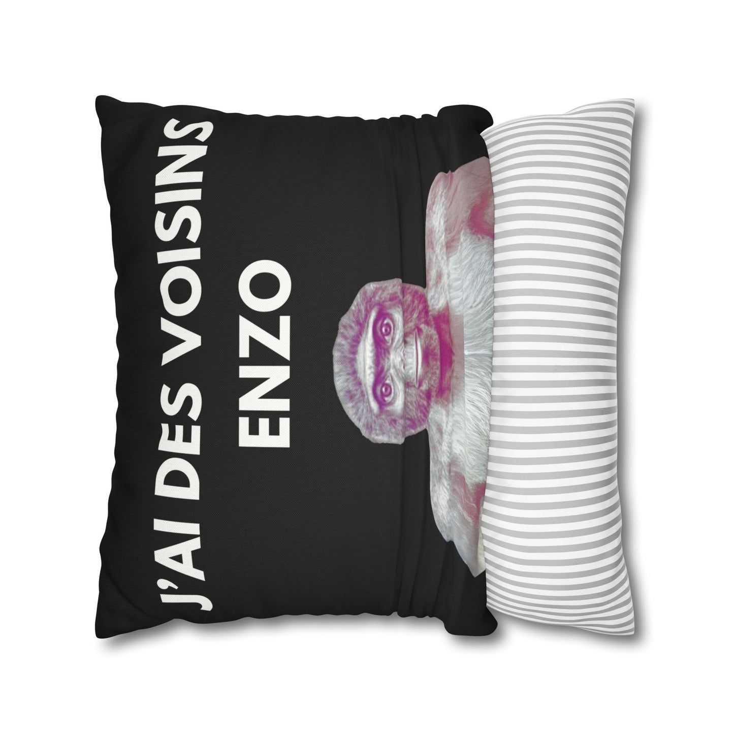 Taie d’oreiller Amusante – Décoration Humoristique pour la Maison j'ai des voisins Enzo