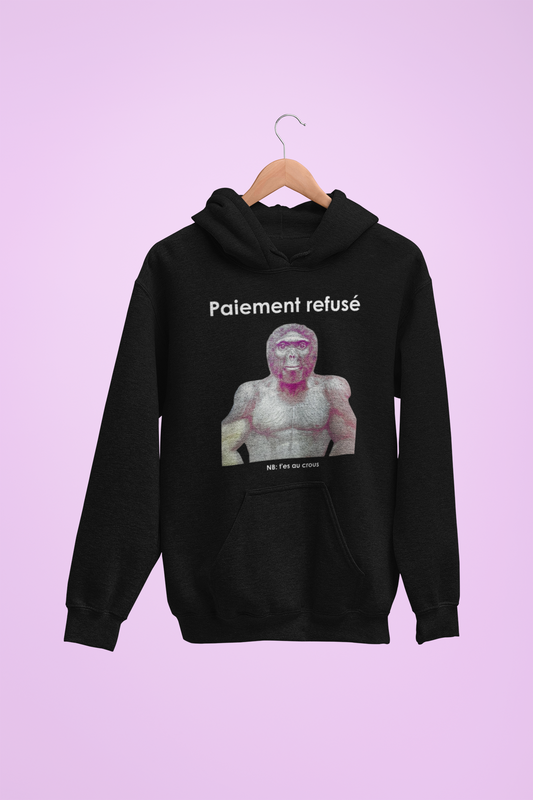 Hoodie unisexe drôle - Sweat-shirt graphique Quoicoubeh Paiement refusé