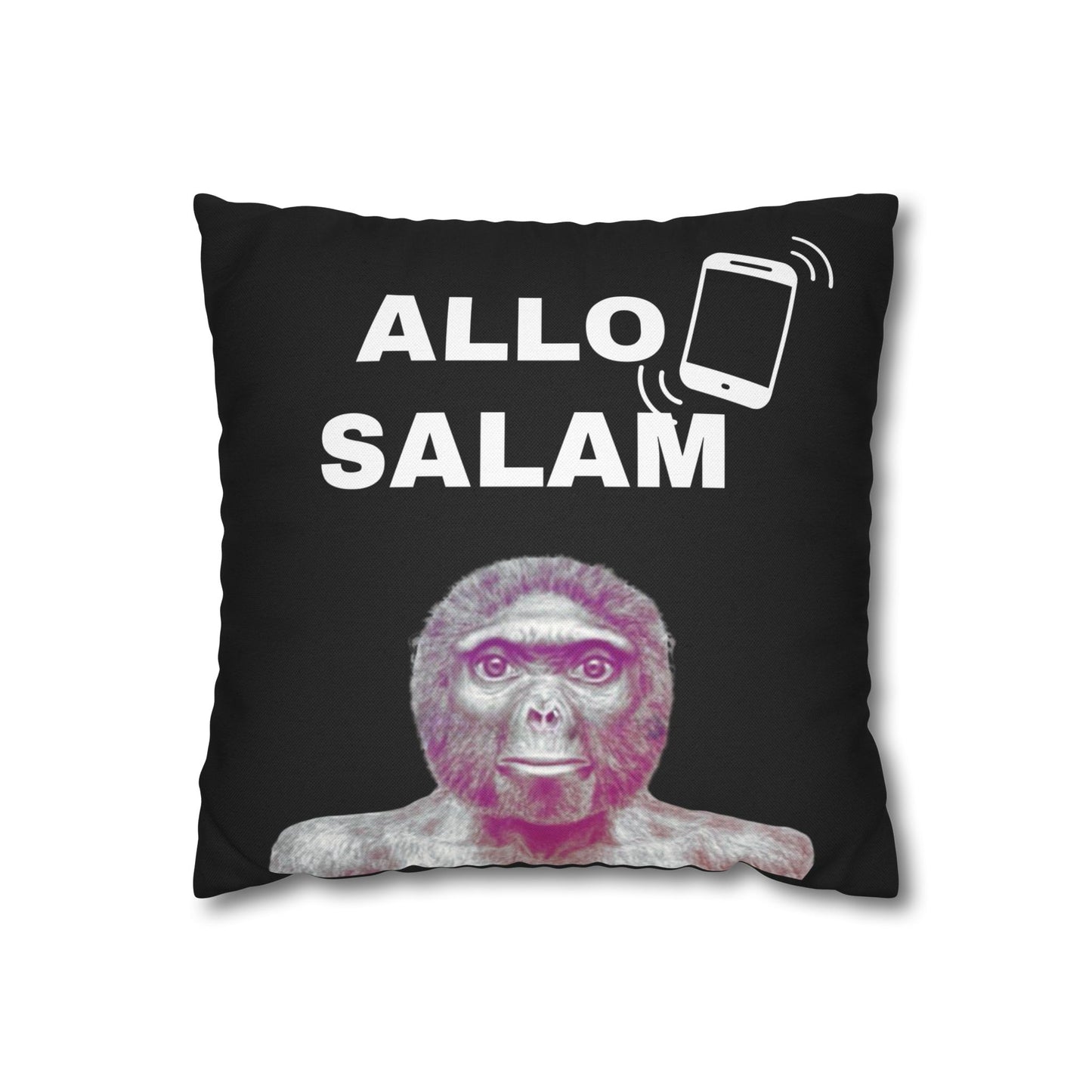 Taie d’oreiller Amusante – Décoration Humoristique pour la Maison Le singe allo salam