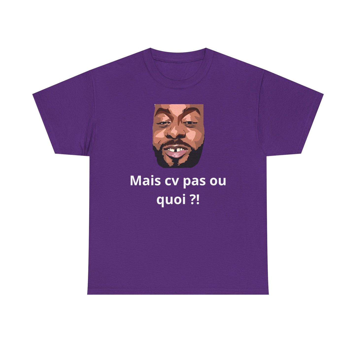 T-shirt humoristique unisexe en coton épais -Trend Binobile Mais cv pas ou quoi