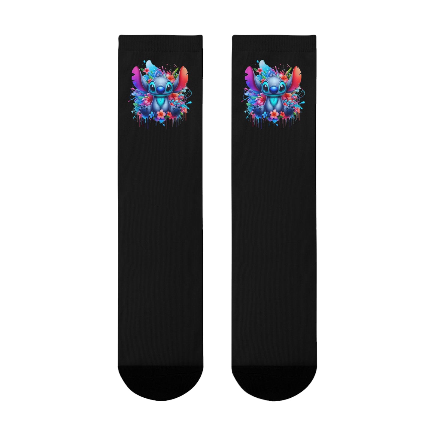 Chaussettes Crew Personnalisées en Sublimation – Design Graphique Amusant avec 'Stitch'