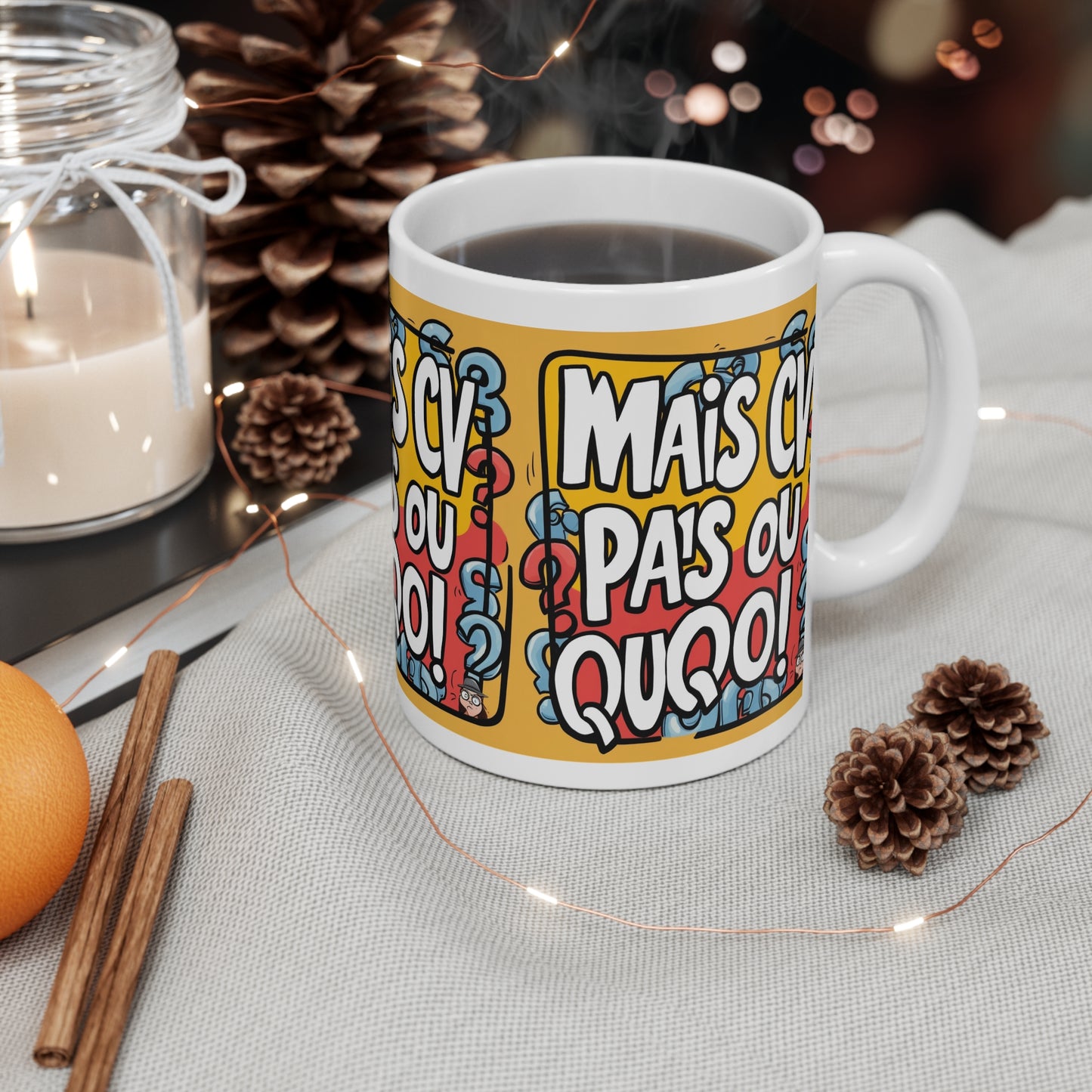 Tasse blanche de 325 ml  –Mais cv pas ou quoi