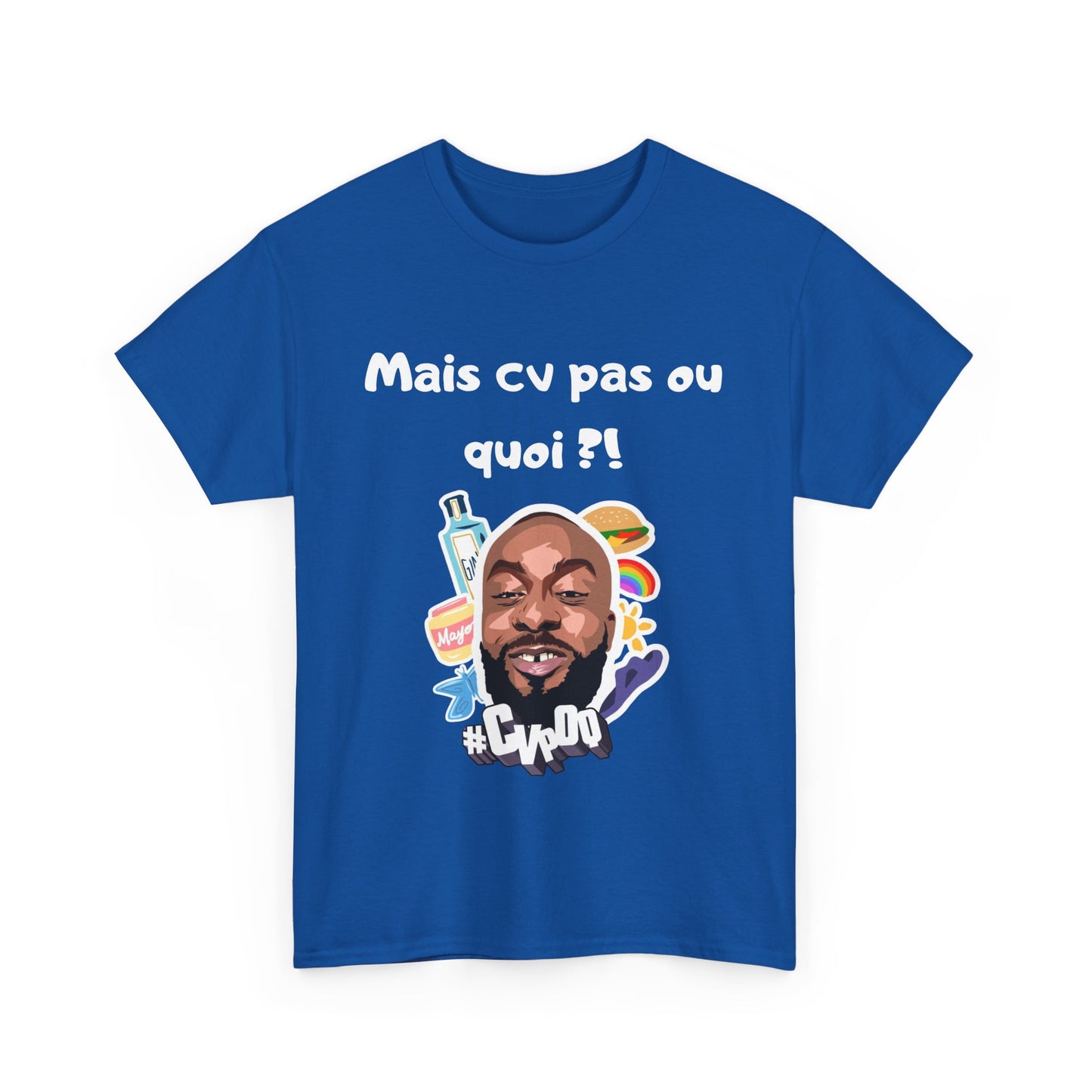 T-shirt humoristique unisexe en coton épais -Trend Binobile Mais Cv pas ou quoi