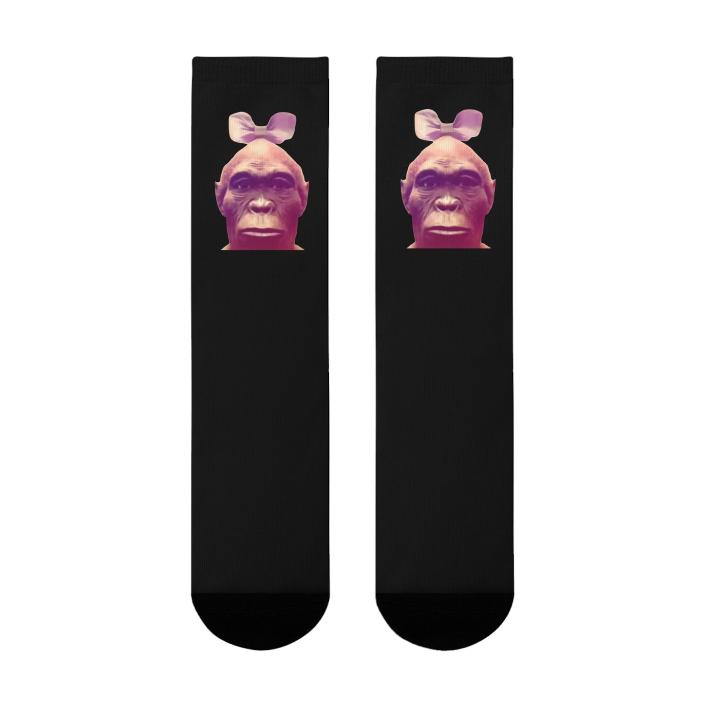 Chaussettes Crew Personnalisées en Sublimation – Design Graphique Amusant avec 'LE SINGE'
