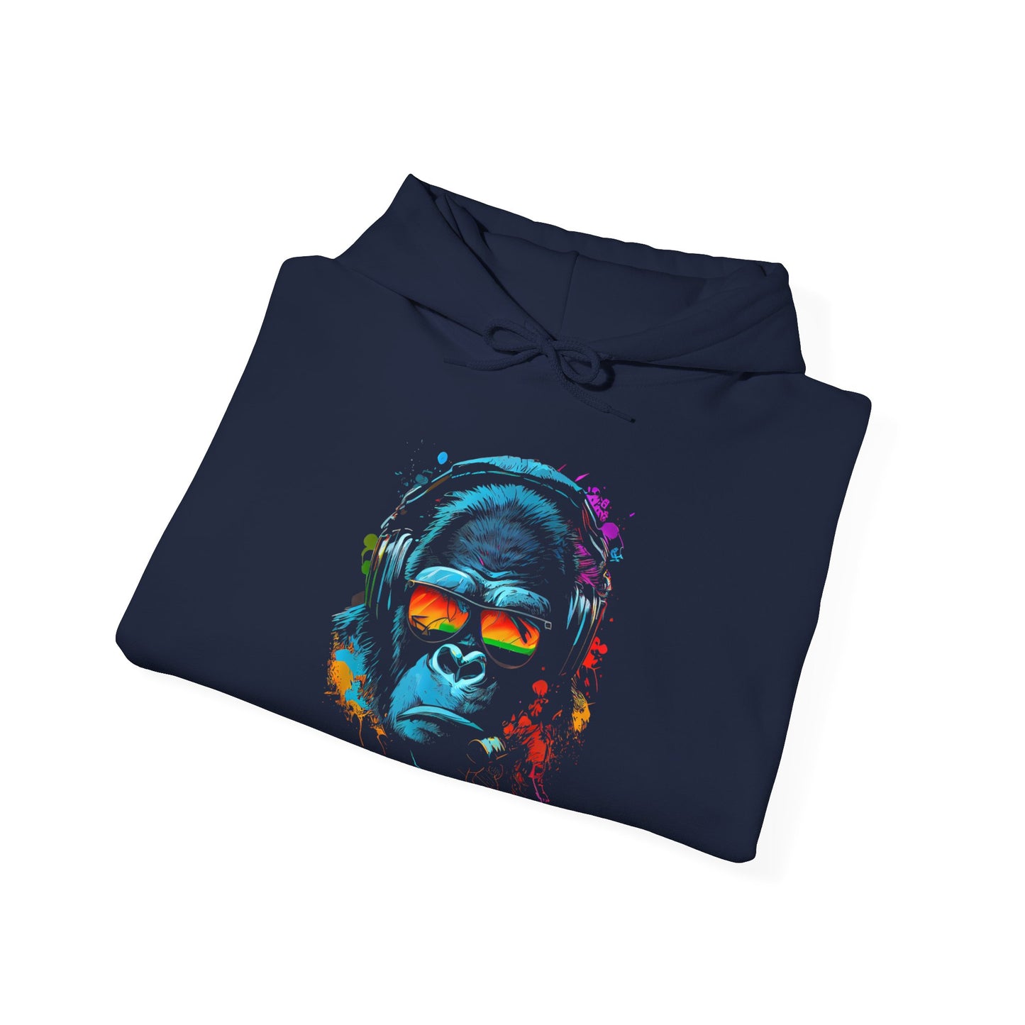 Hoodie unisexe drôle - Sweat-shirt-Singe Monkey DJ écouteurs & lunettes de soleil Gorilla Fun
