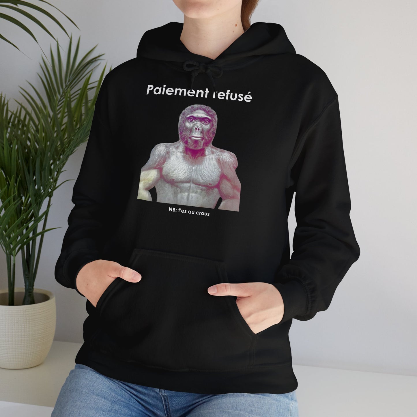 Hoodie unisexe drôle - Sweat-shirt graphique Quoicoubeh Paiement refusé