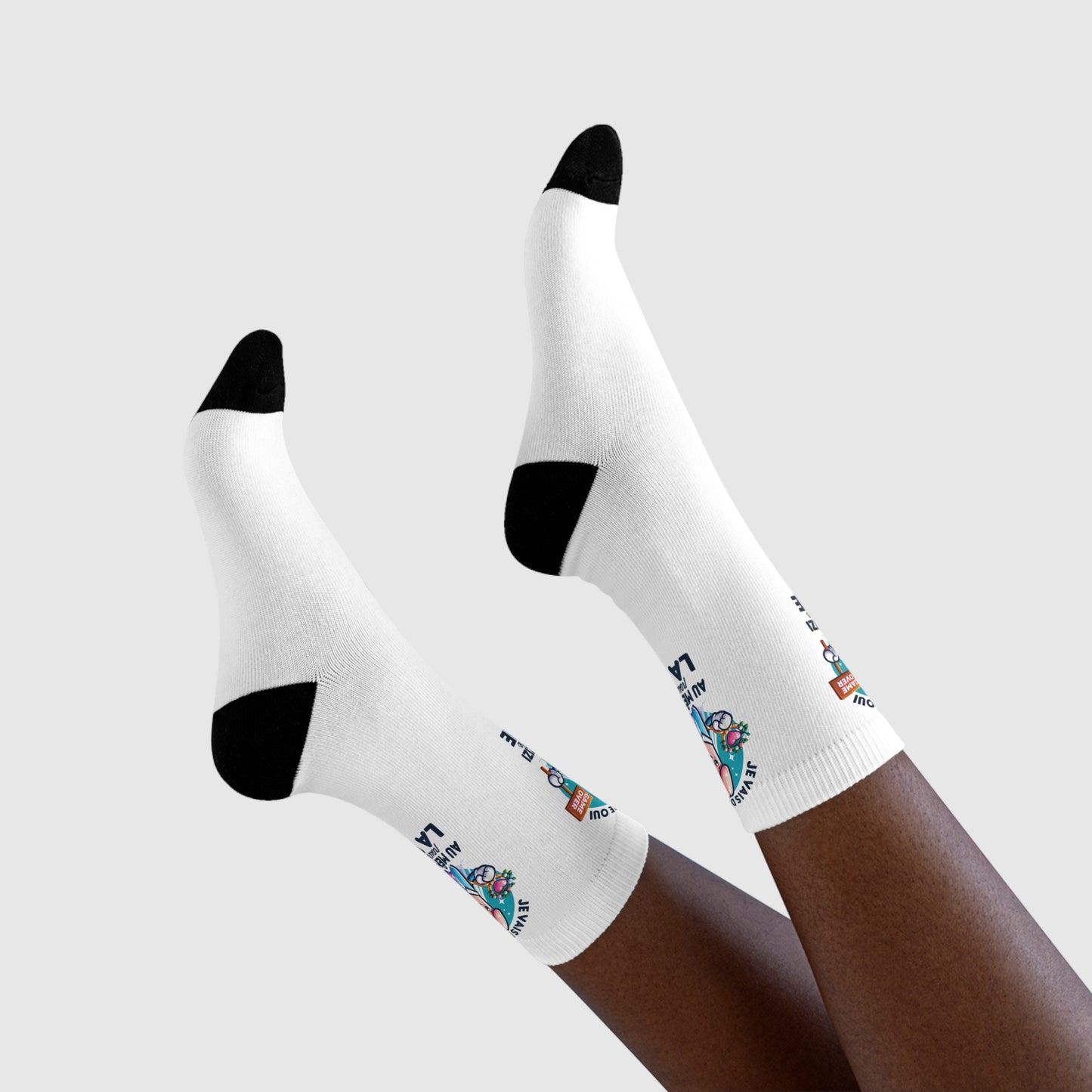 Chaussettes Crew Personnalisées en Sublimation – Design Graphique Amusant avec "je vais dire oui au même zizi pour toute la vie"