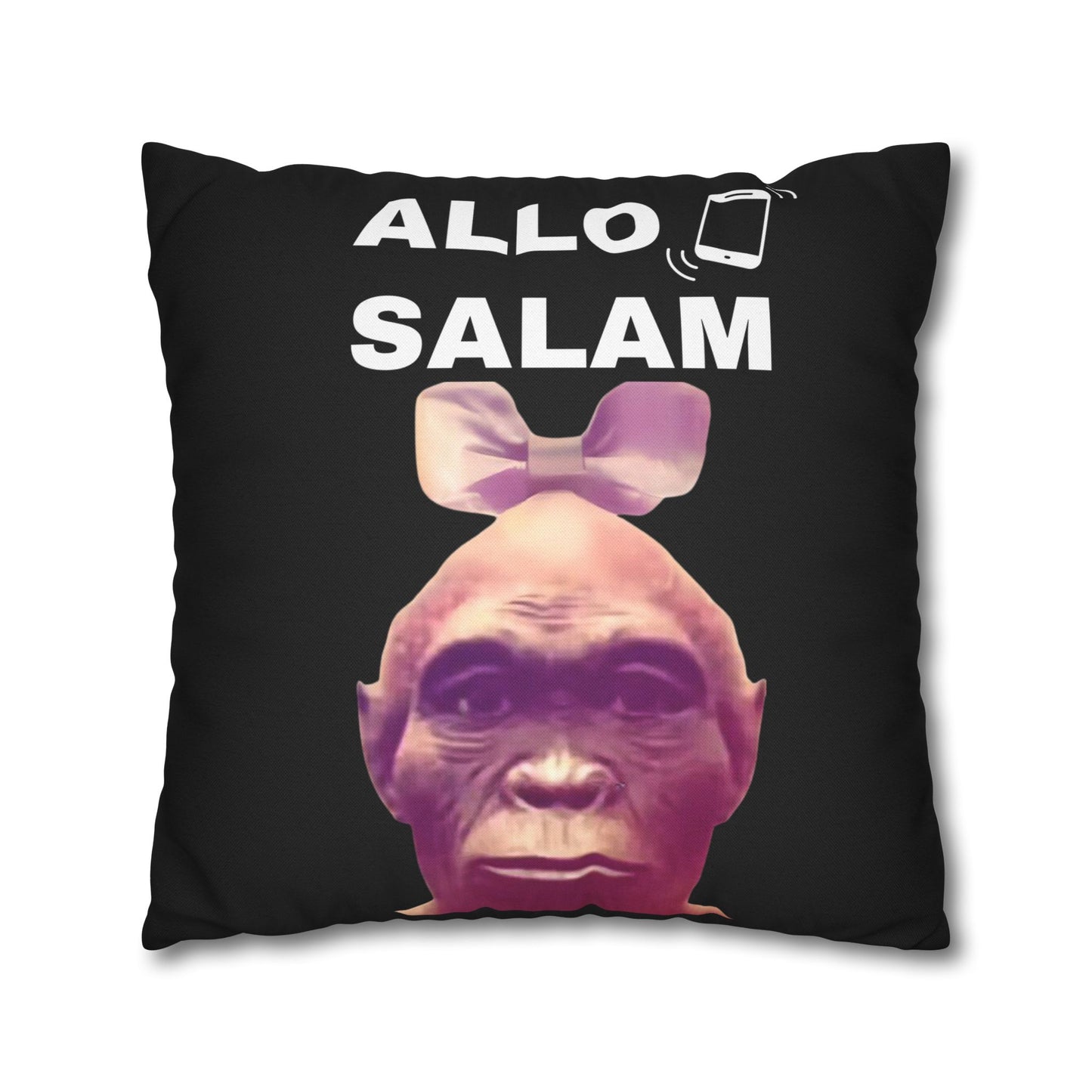 Taie d’oreiller Amusante – Décoration Humoristique pour la Maison Le singe Allo salam