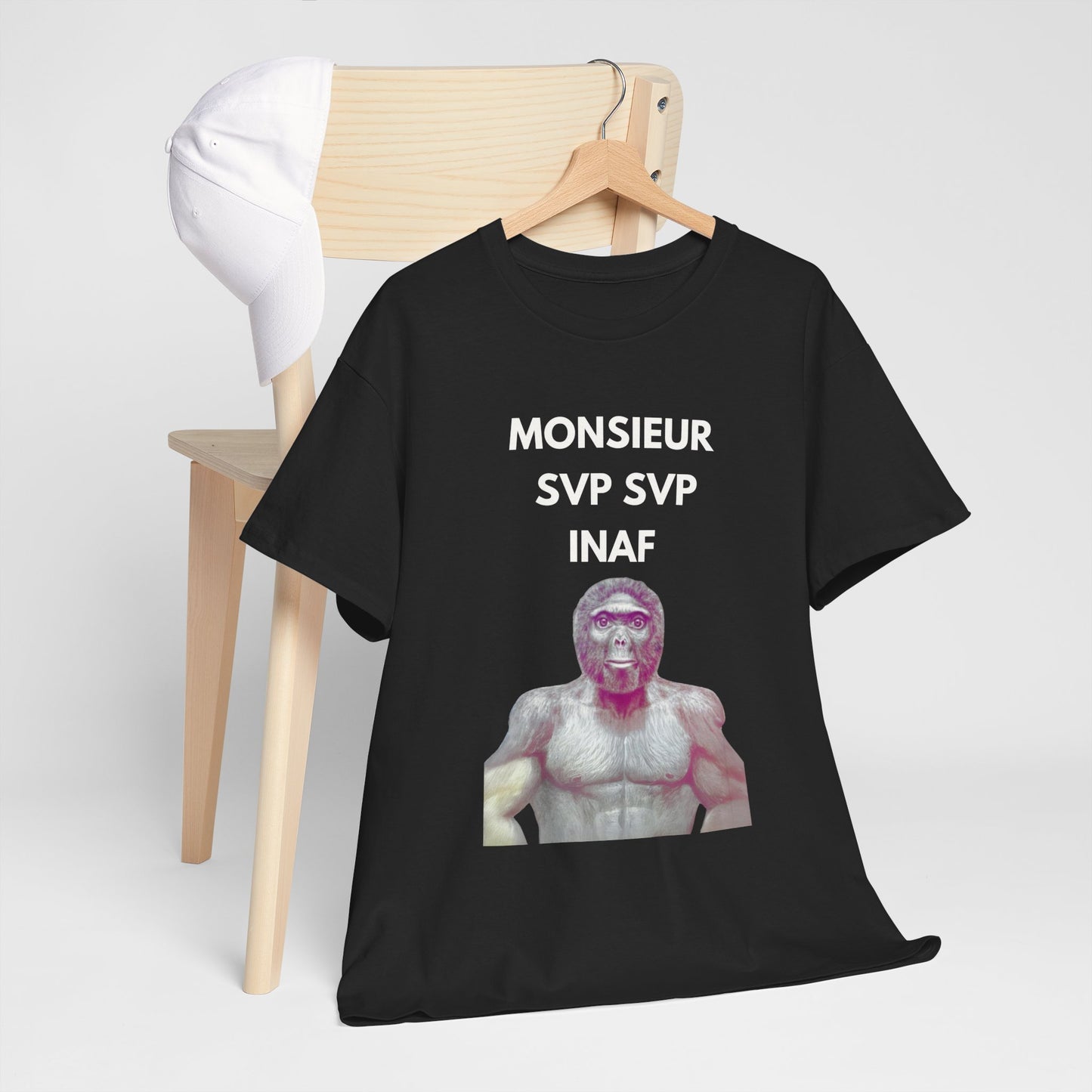 T-shirt humoristique unisexe en coton épais - Monsieur Svp Inaf