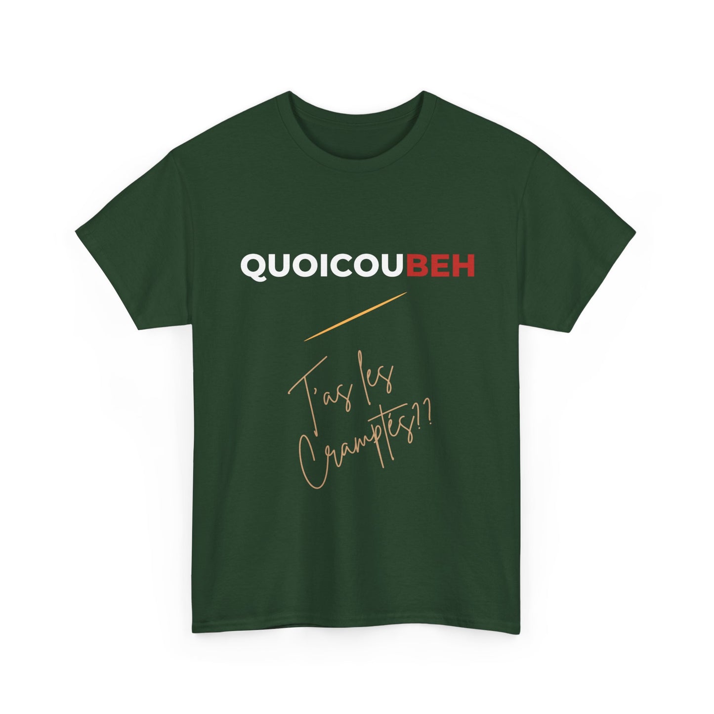 T-shirt humoristique unisexe en coton épais - Quoicoubeh Apagnan