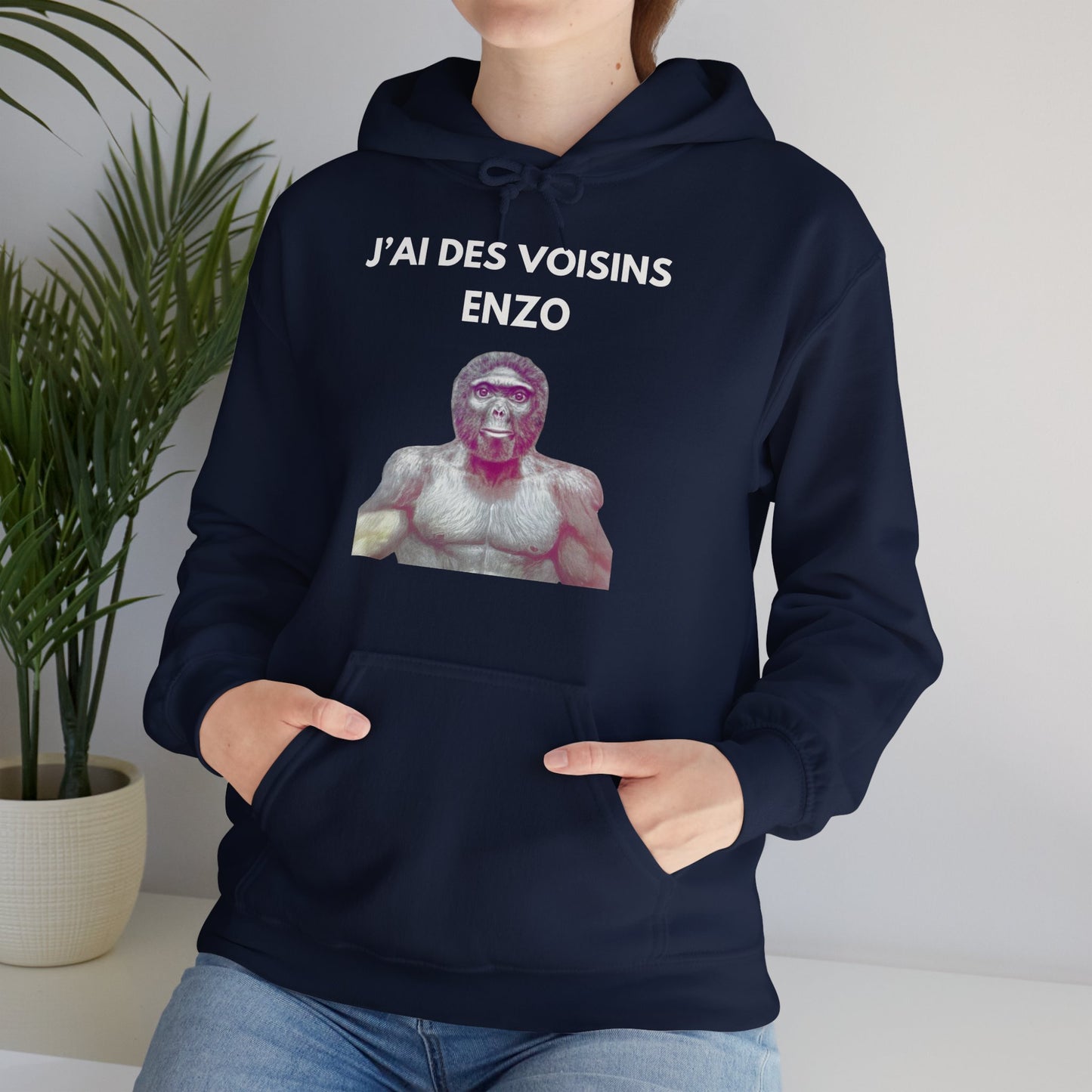 Hoodie unisexe drôle - Sweat-shirt graphique J'ai des voisins Enzo