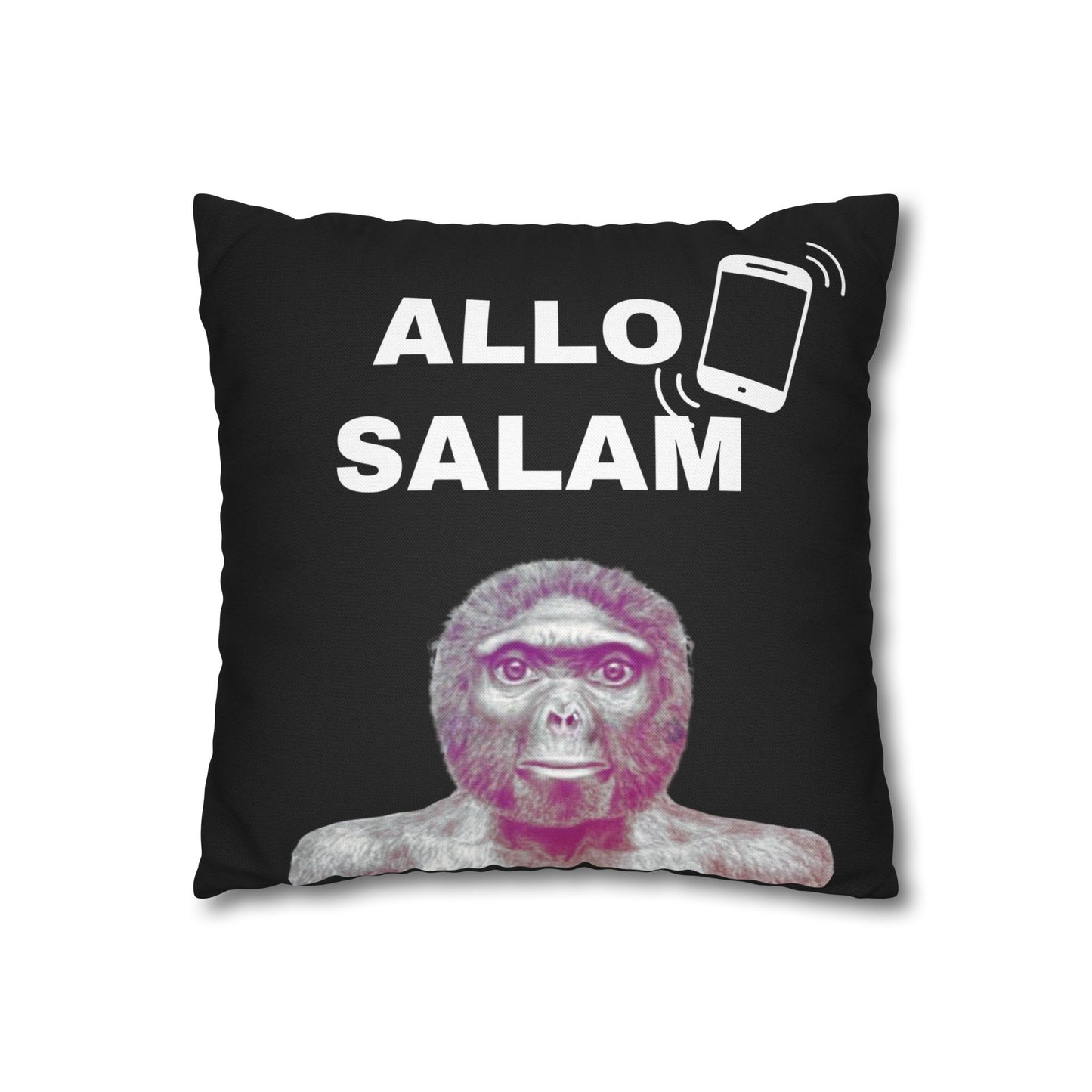 Taie d’oreiller Amusante – Décoration Humoristique pour la Maison Le singe allo salam