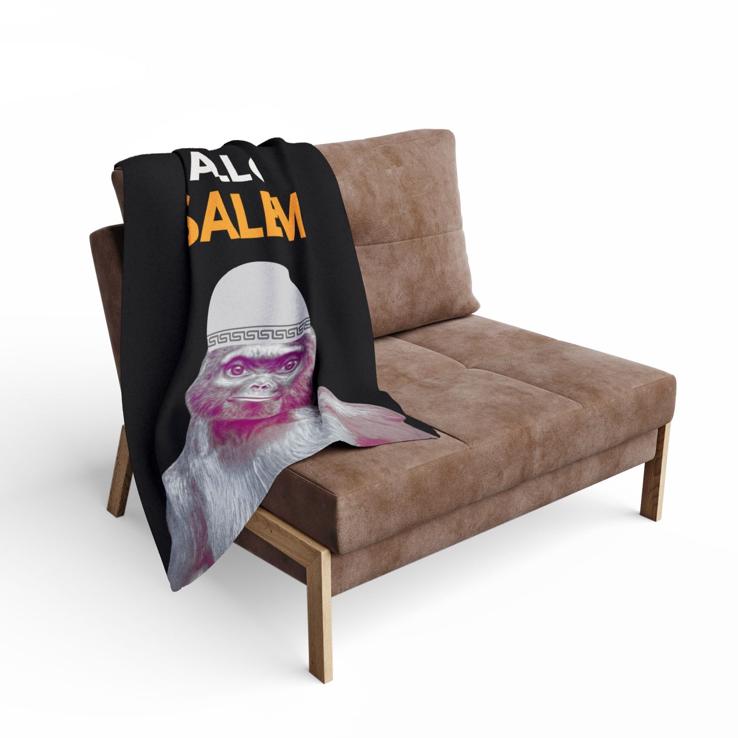 Plaid en polaire arctique Le singe Allo salam