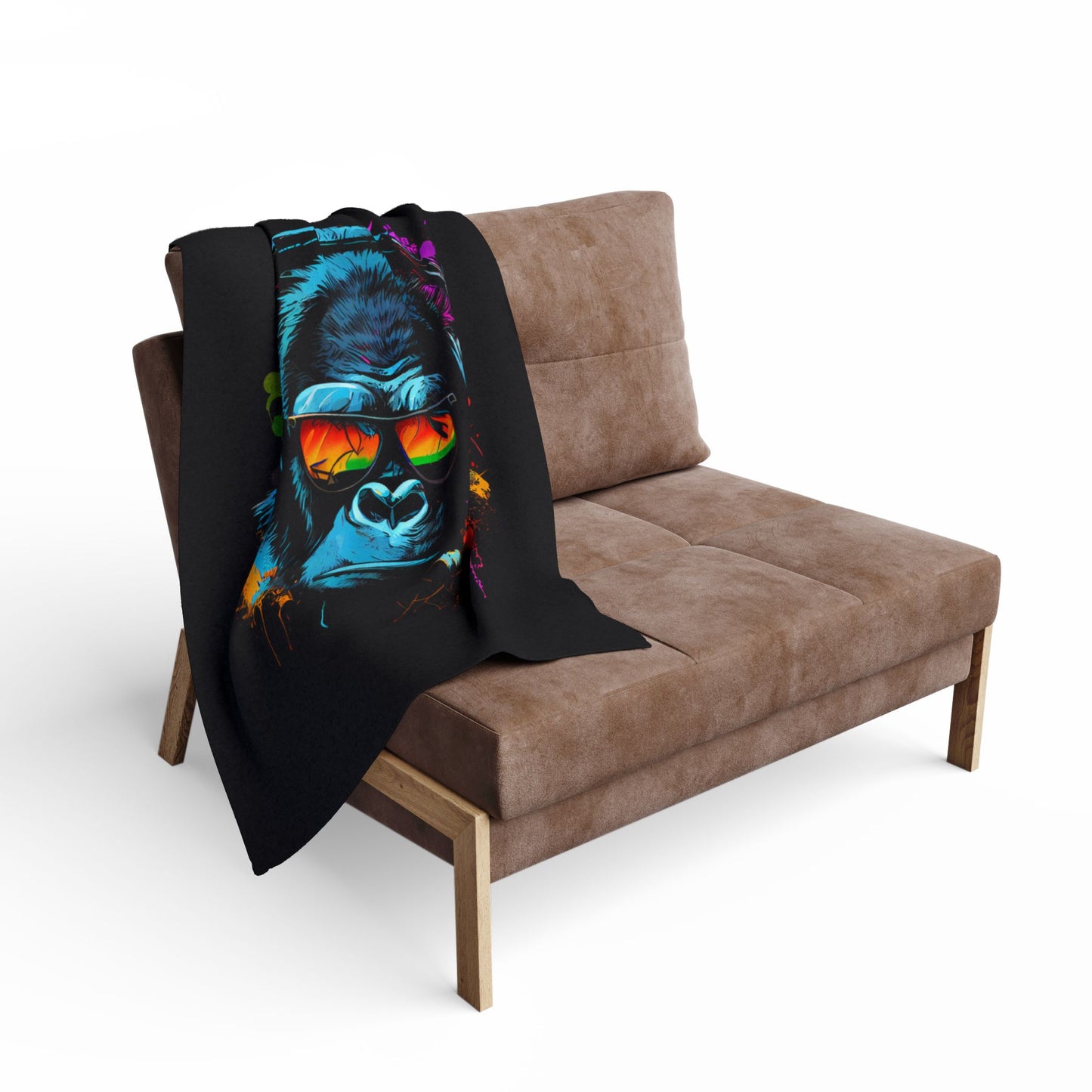 Plaid en polaire arctique Singe Monkey DJ écouteurs & lunettes de soleil Gorilla Fun P T-Shirt