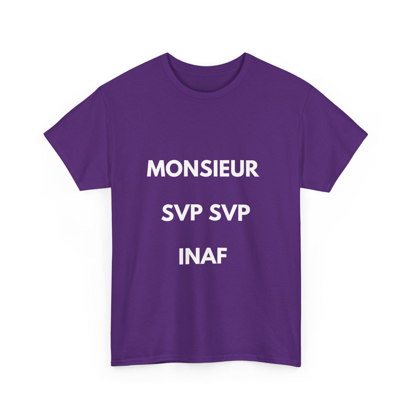 T-shirt humoristique unisexe en coton épais - Monieur svp Inaf
