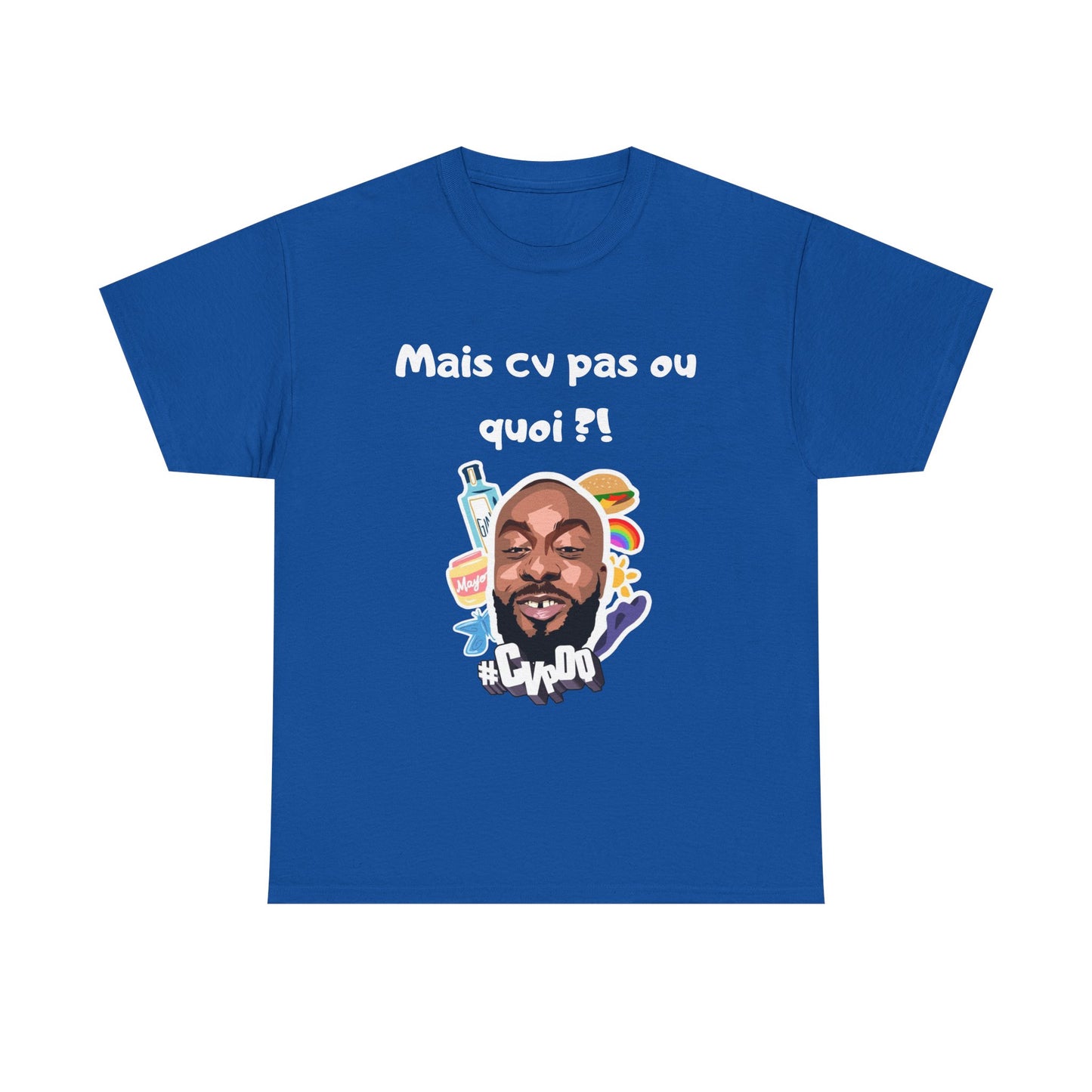 T-shirt humoristique unisexe en coton épais -Trend Binobile Mais Cv pas ou quoi
