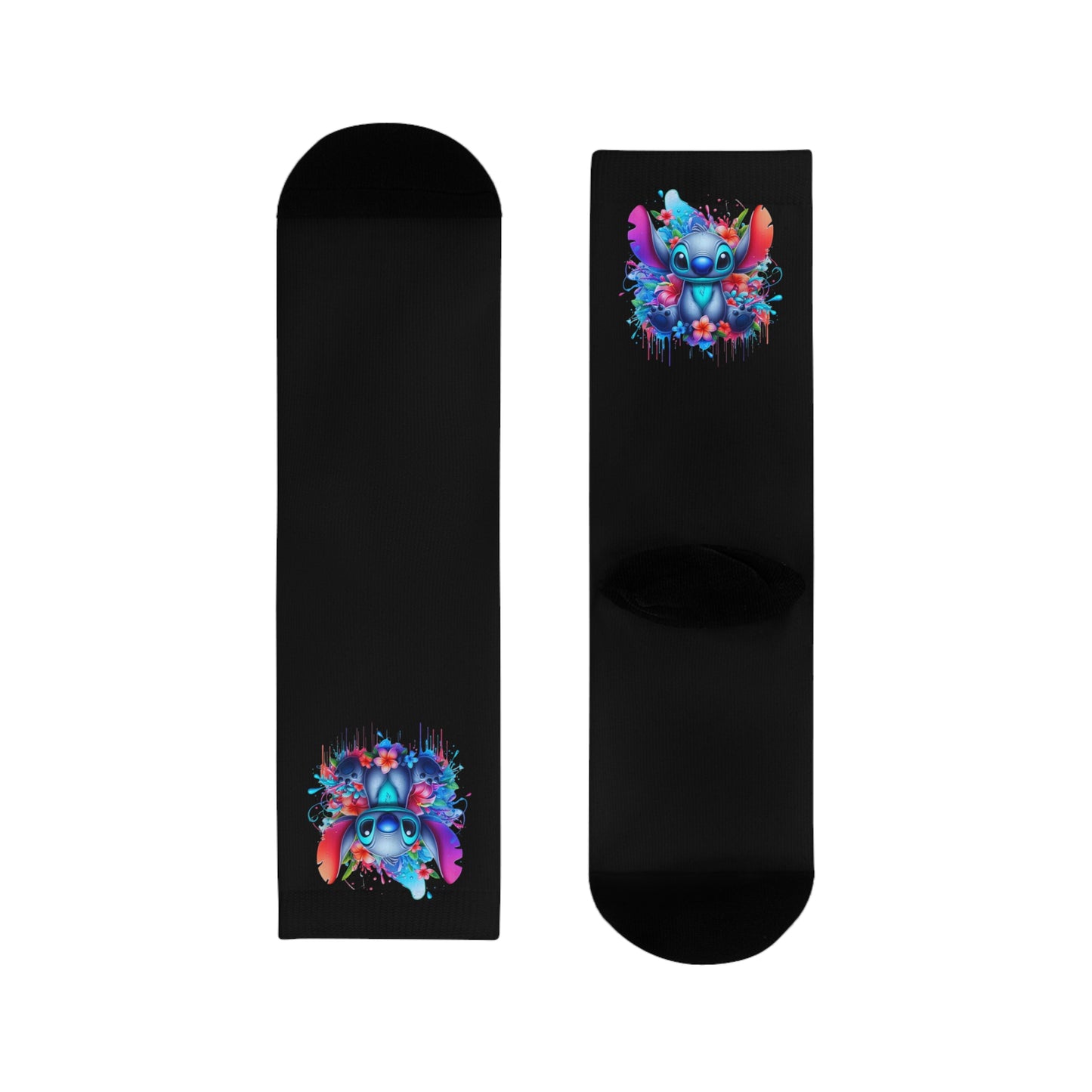 Chaussettes Crew Personnalisées en Sublimation – Design Graphique Amusant avec 'Stitch'