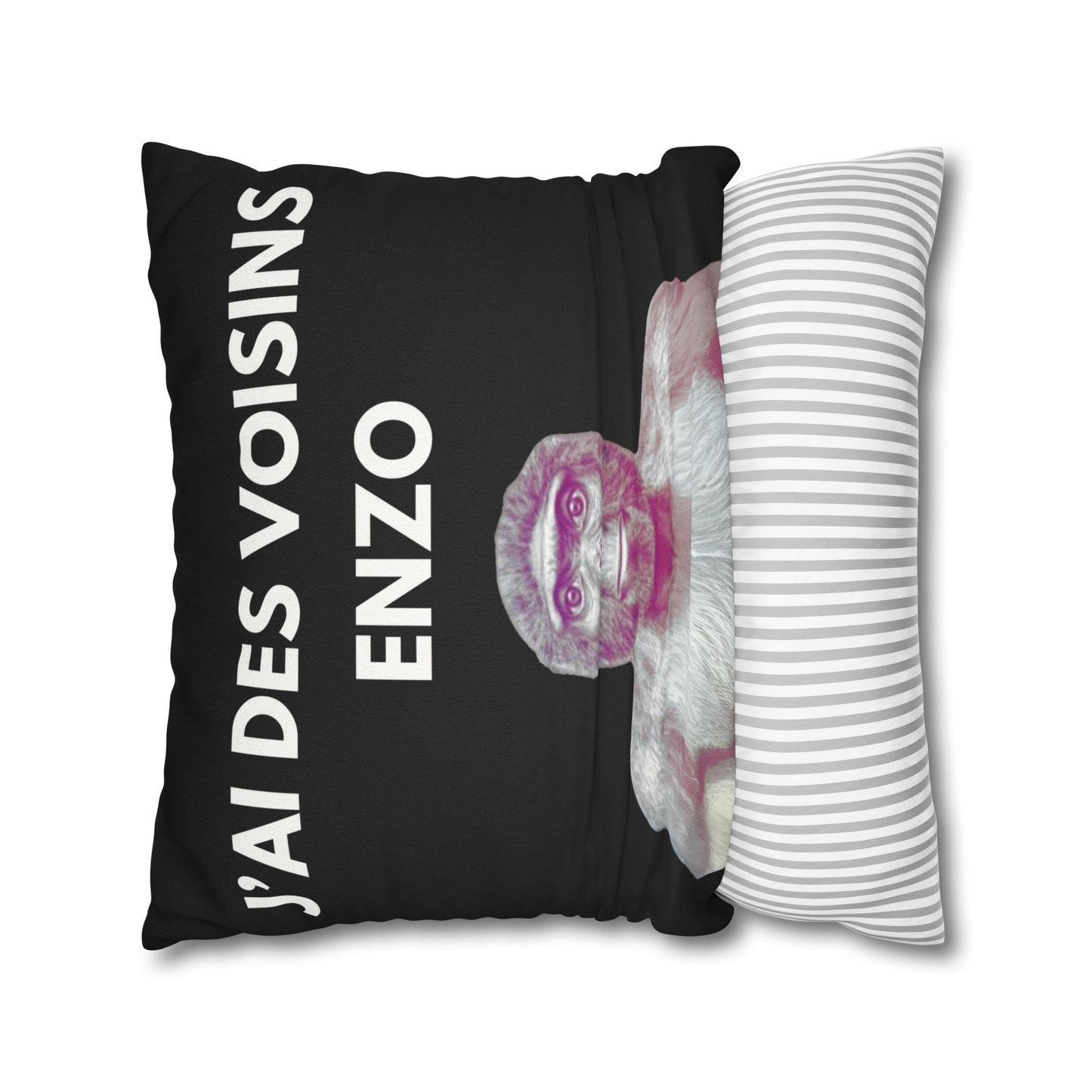 Taie d’oreiller Amusante – Décoration Humoristique pour la Maison j'ai des voisins Enzo