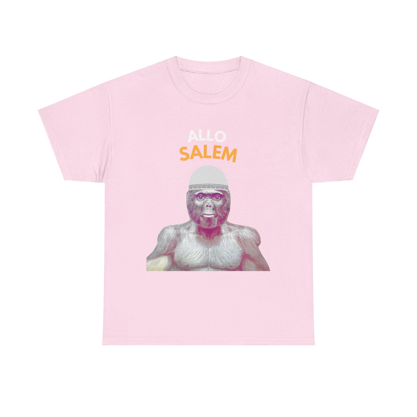 T-shirt humoristique unisexe en coton épais -Trend le singe Allo Salam