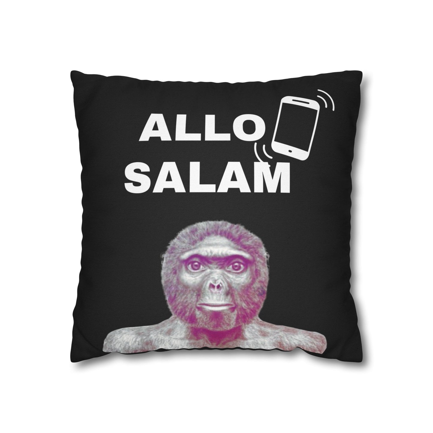 Taie d’oreiller Amusante – Décoration Humoristique pour la Maison Le singe allo salam